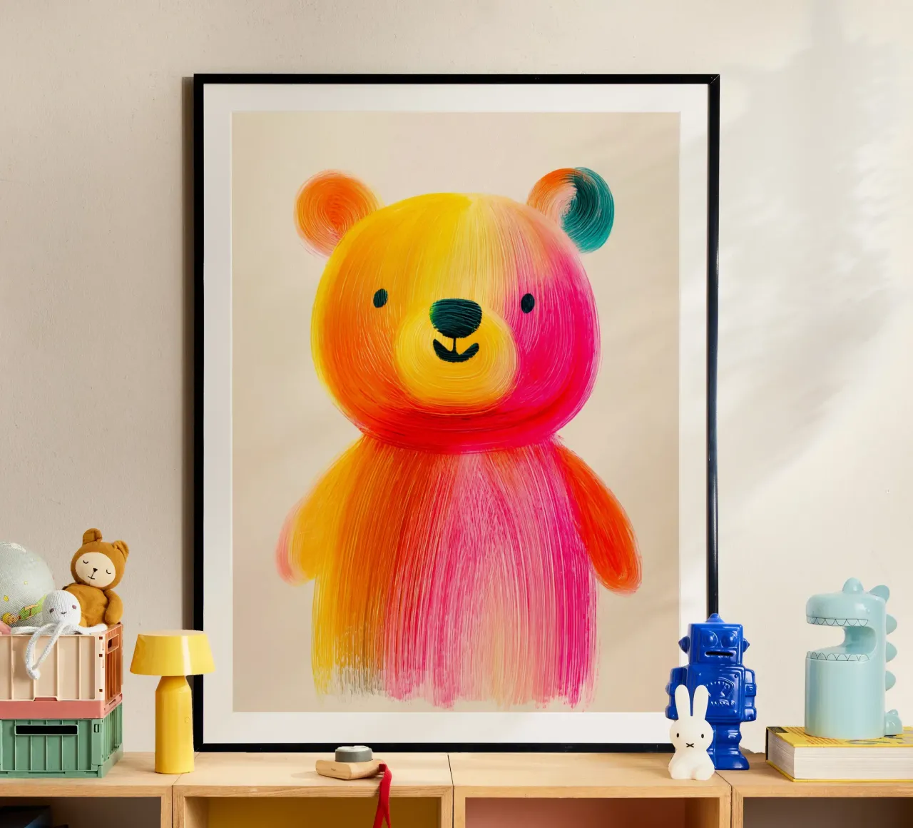 Piccolo orso colorato carta hahnemühle da Giggly Colors