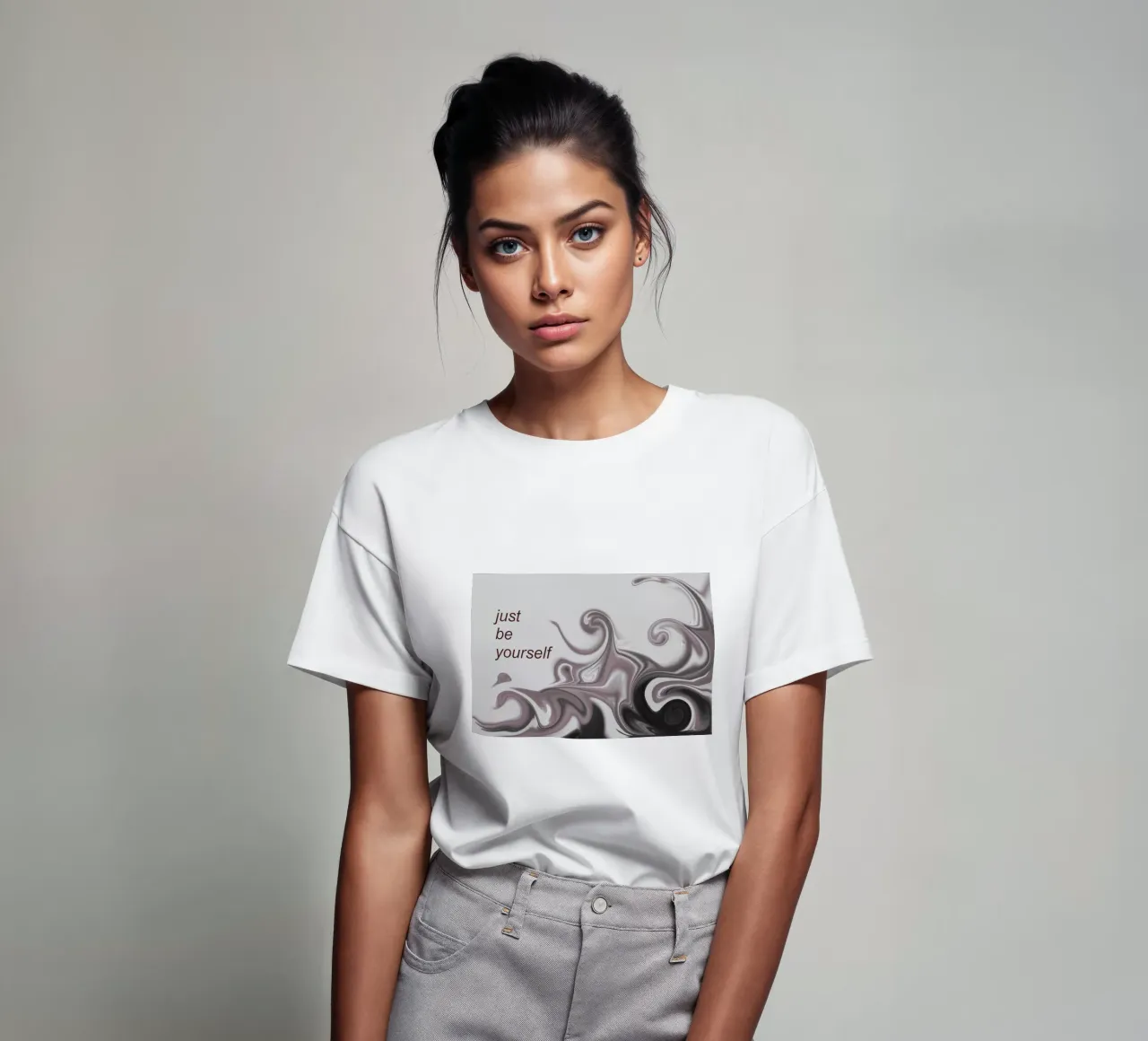 Abstraktes Muster in schwarz weiß. Mit einem Spruch. t-shirt da Something for you