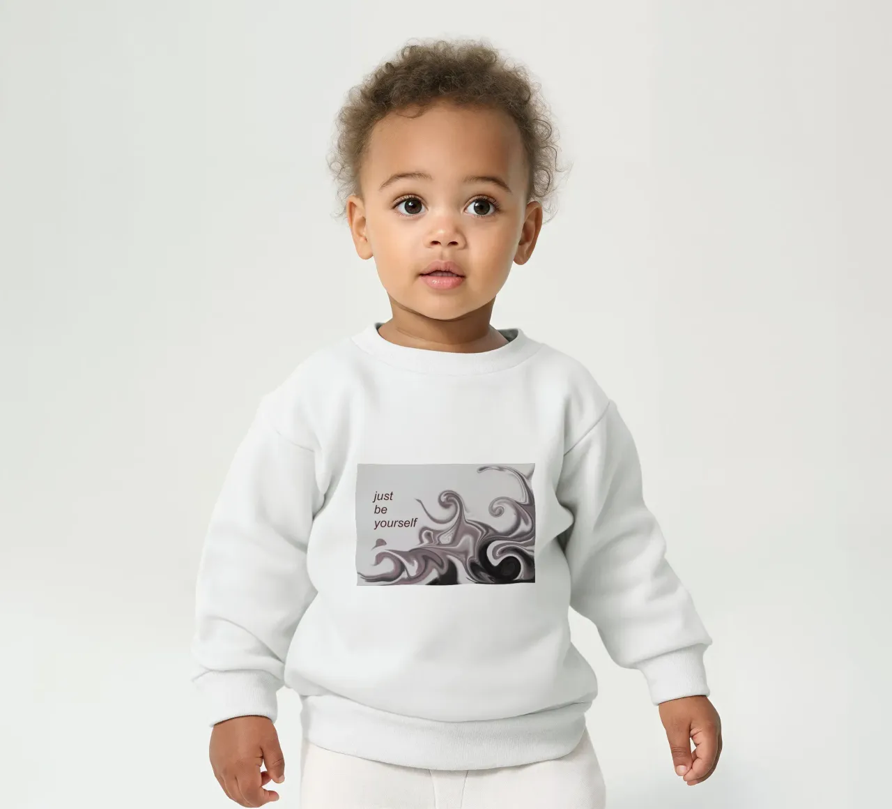 Abstraktes Muster in schwarz weiß. Mit einem Spruch. baby sweatshirt by Something for you