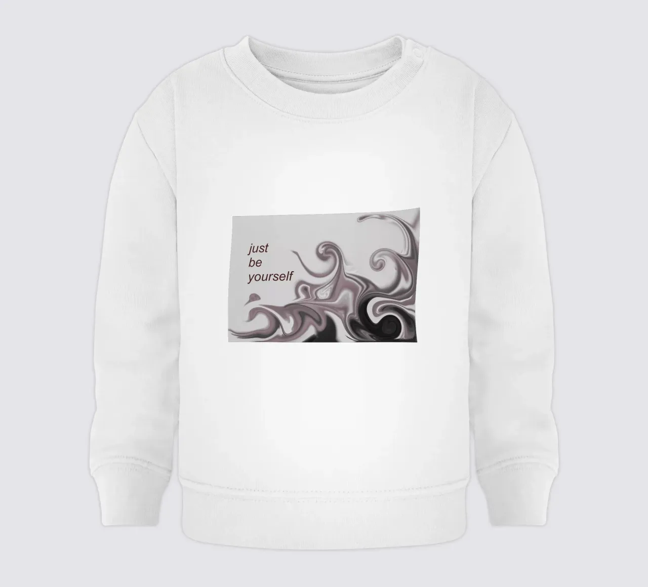Abstraktes Muster in schwarz weiß. Mit einem Spruch. baby sweatshirt by Something for you