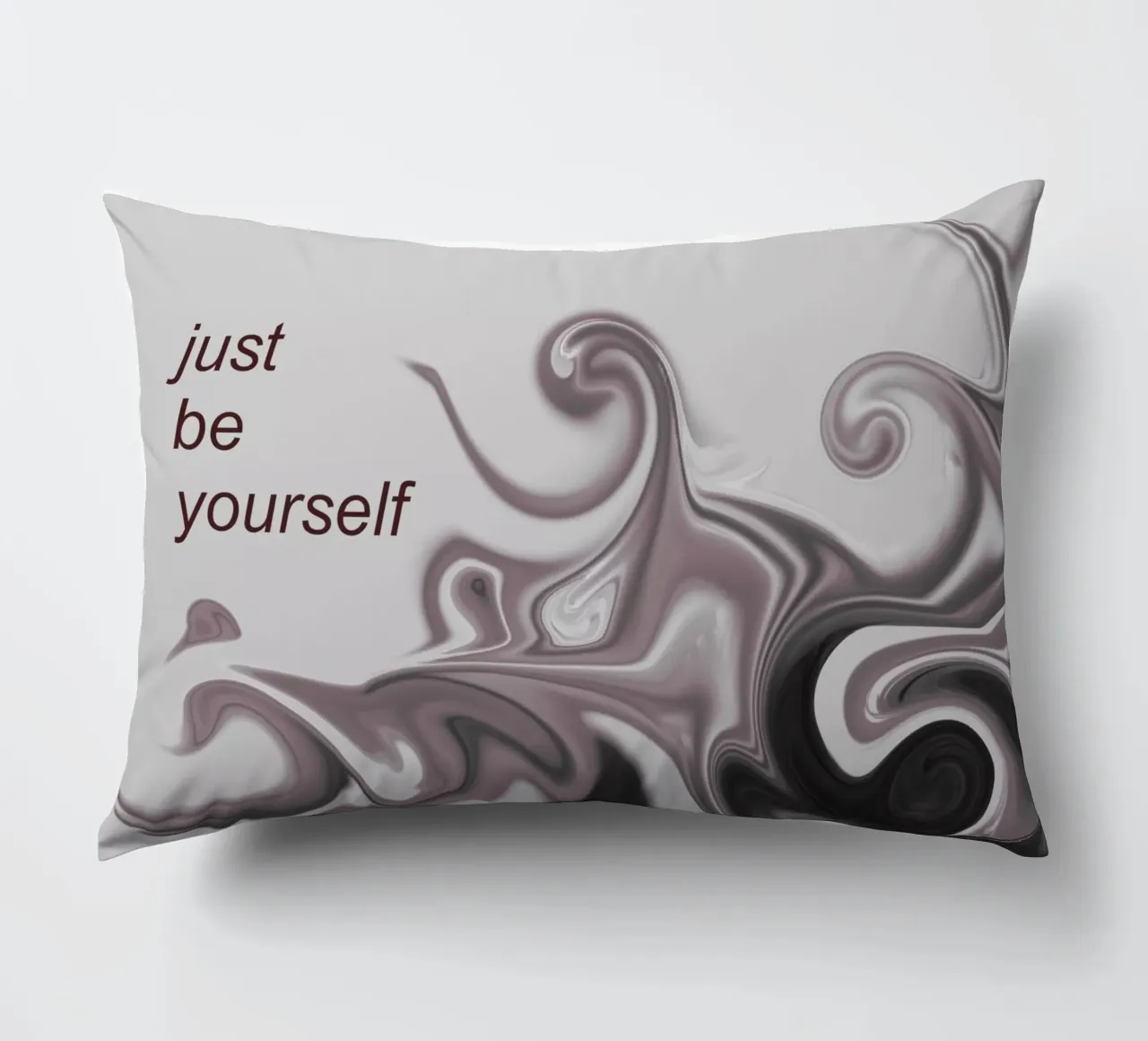 Abstraktes Muster in schwarz weiß. Mit einem Spruch. cuscino da Something for you