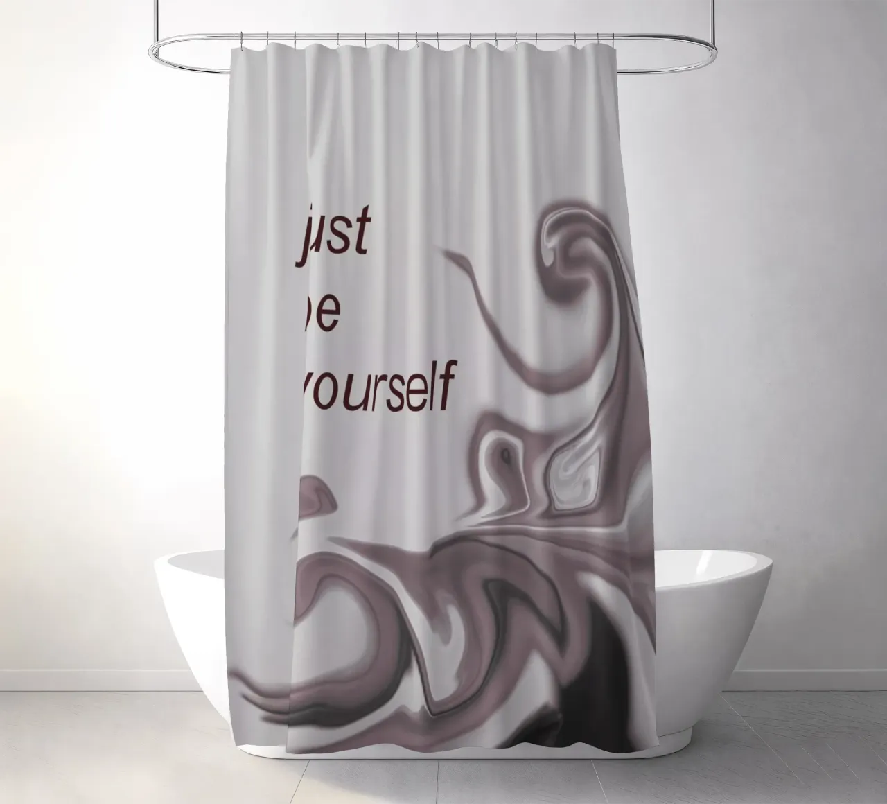 Abstraktes Muster in schwarz weiß. Mit einem Spruch. tenda da doccia da Something for you
