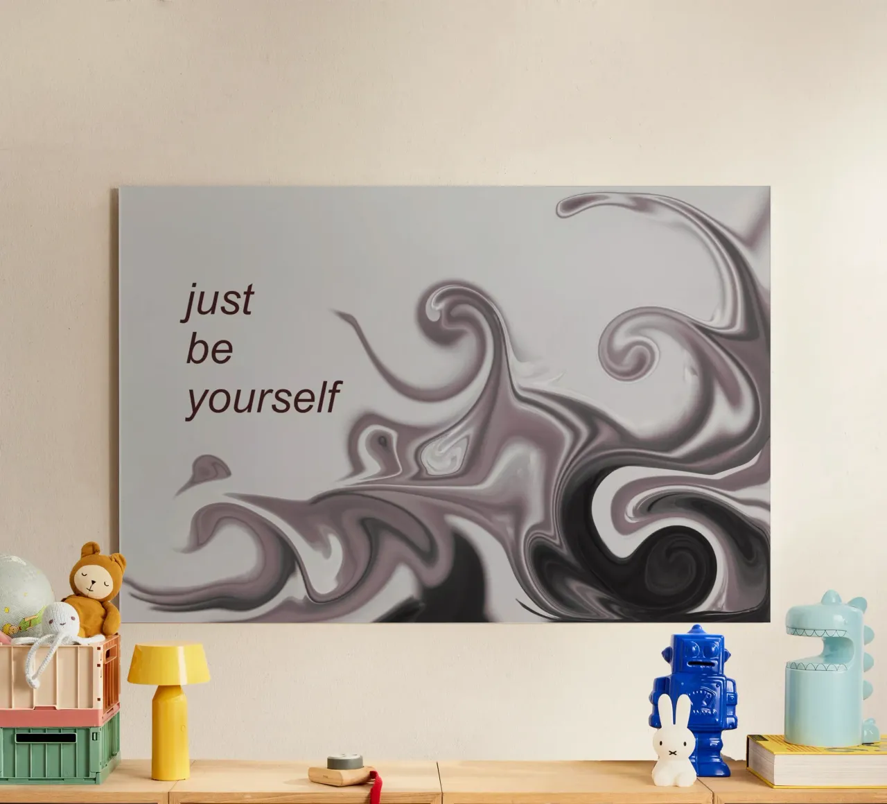 Abstraktes Muster in schwarz weiß. Mit einem Spruch. plexiglass da Something for you