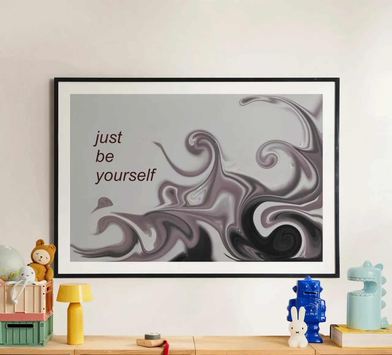 Abstraktes Muster in schwarz weiß. Mit einem Spruch. poster da Something for you