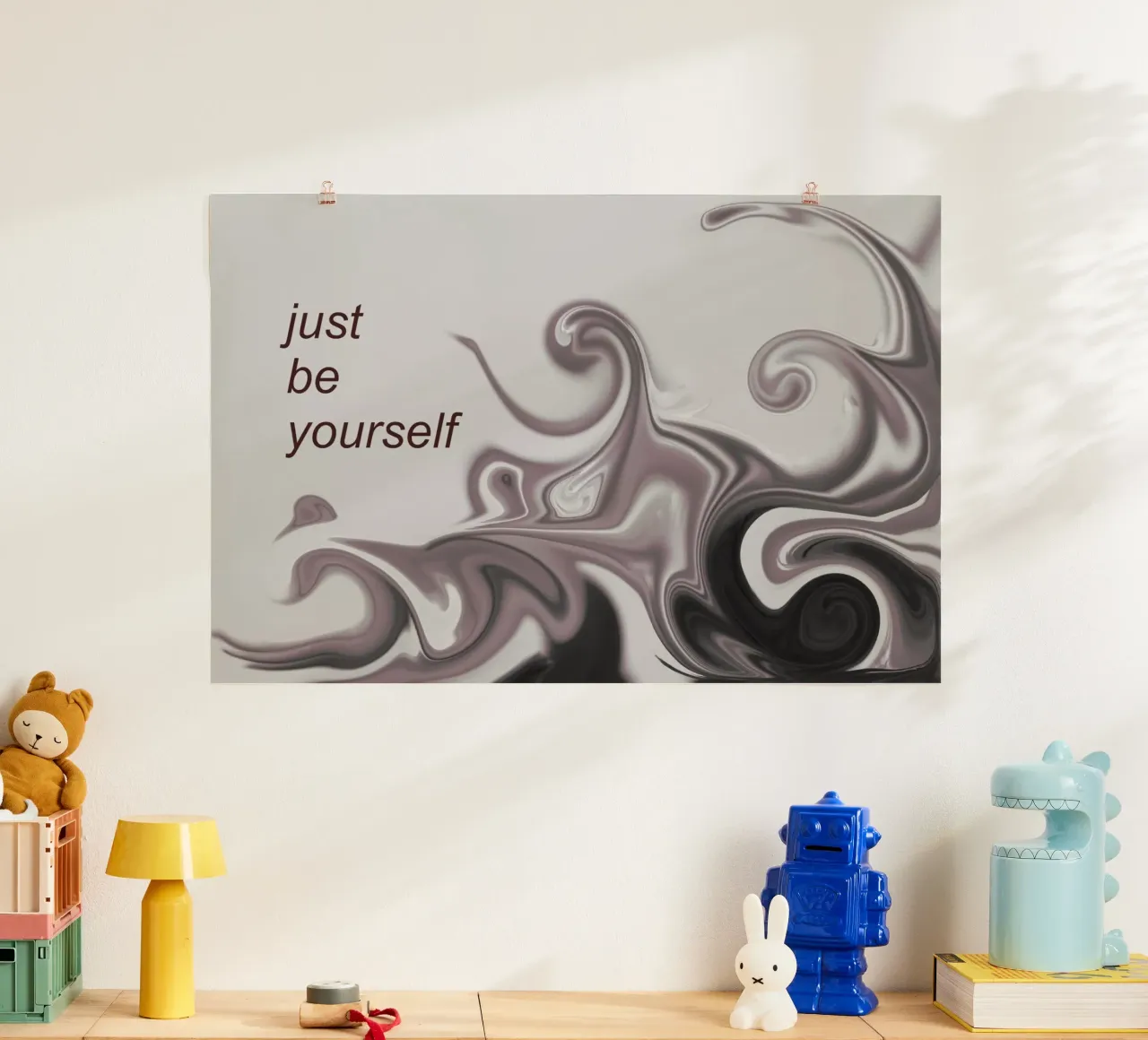 Abstraktes Muster in schwarz weiß. Mit einem Spruch. poster da Something for you