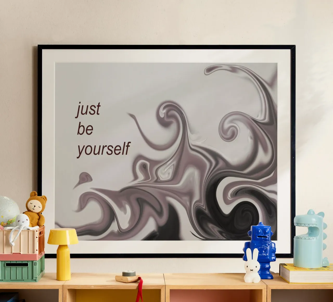 Abstraktes Muster in schwarz weiß. Mit einem Spruch. poster da Something for you