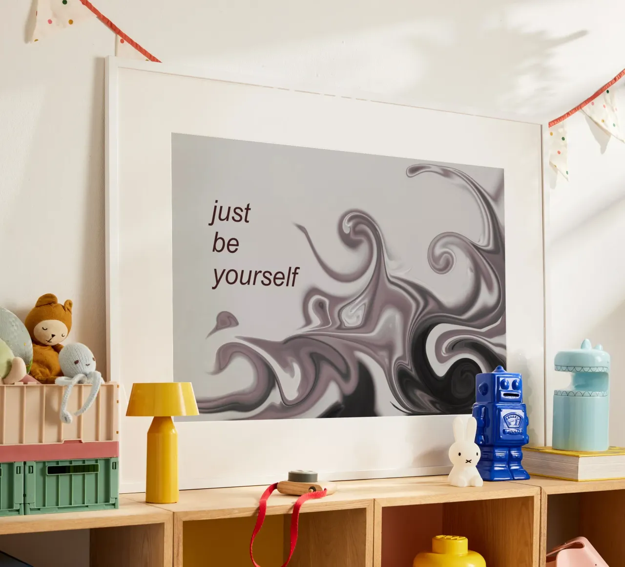 Abstraktes Muster in schwarz weiß. Mit einem Spruch. poster da Something for you