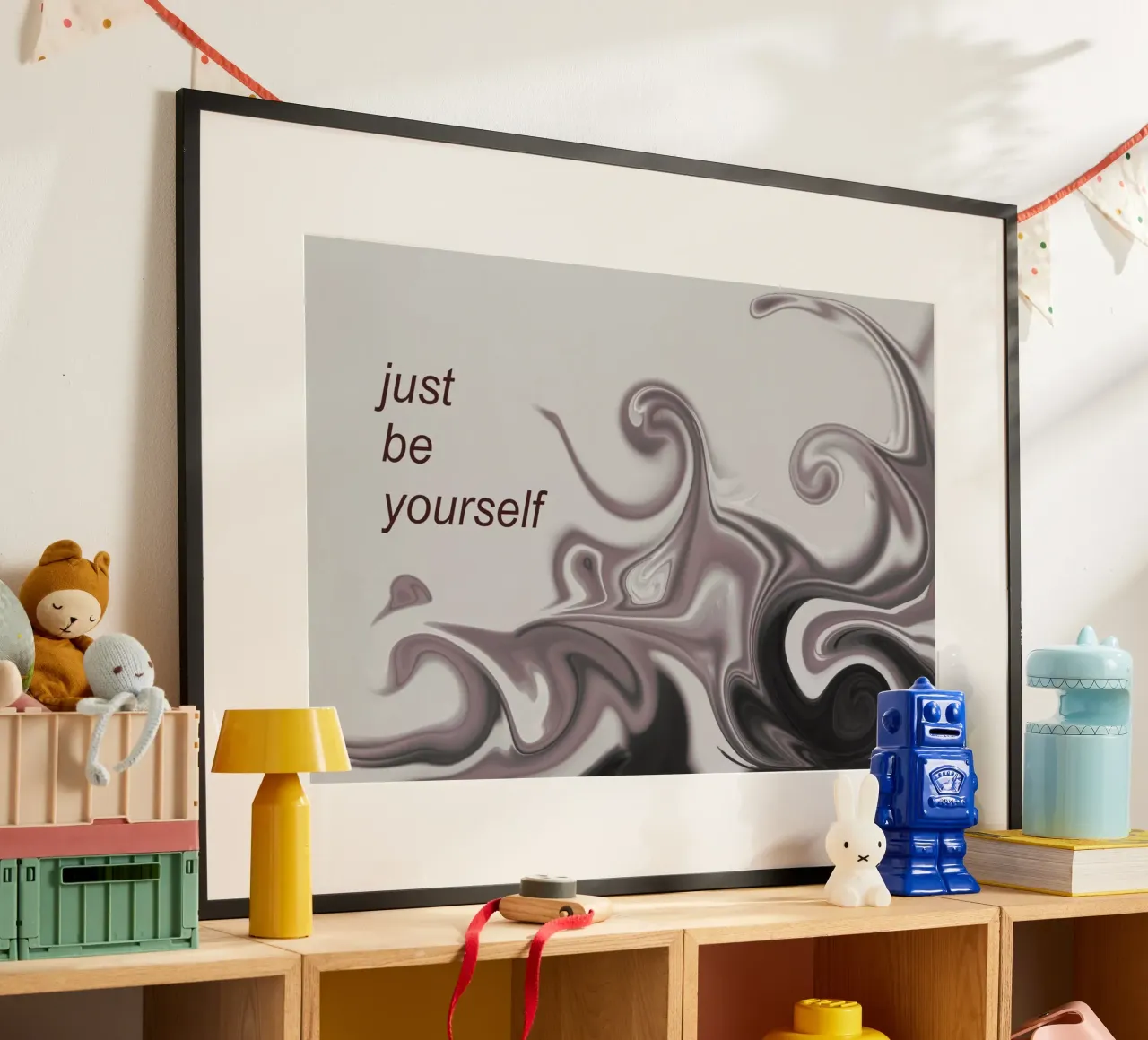 Abstraktes Muster in schwarz weiß. Mit einem Spruch. poster da Something for you