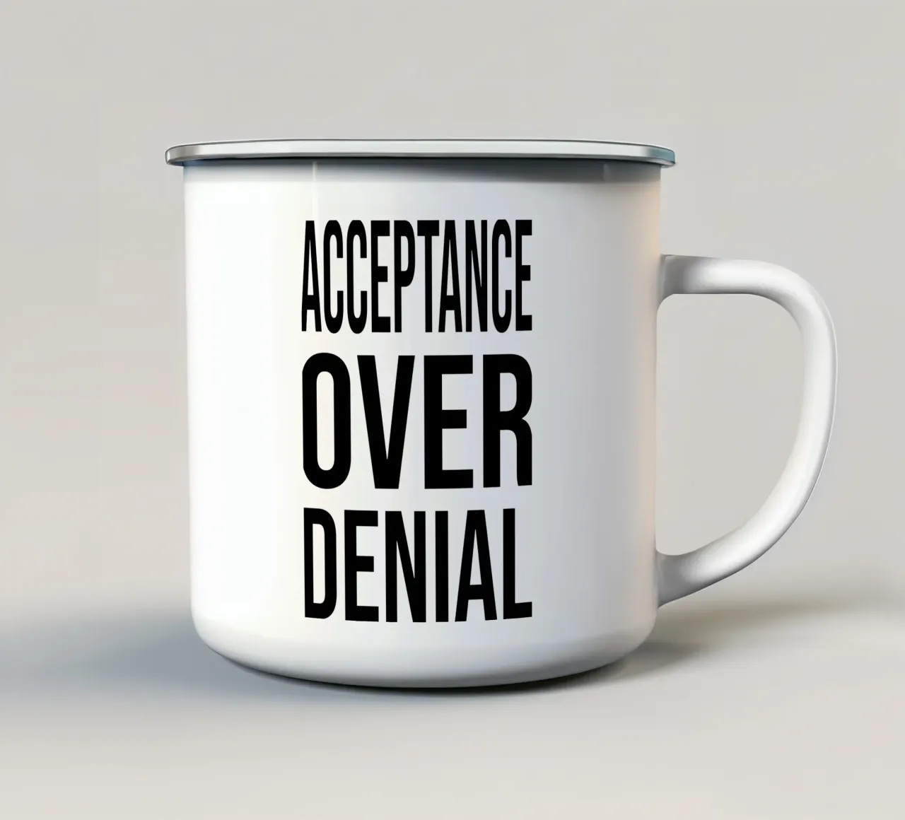 OVER Series- bold letters, brave values (5 colors) tazza in smalto da OVER SERIES