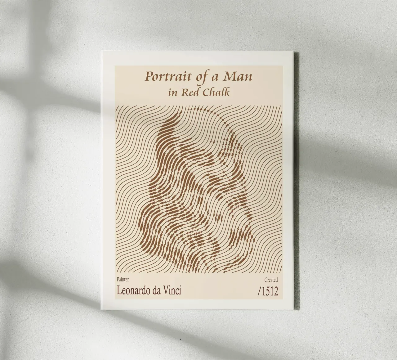 Portrait of a Man in Red Chalk – Leonardo da Vinci canvas with Floater frame by Doa Project