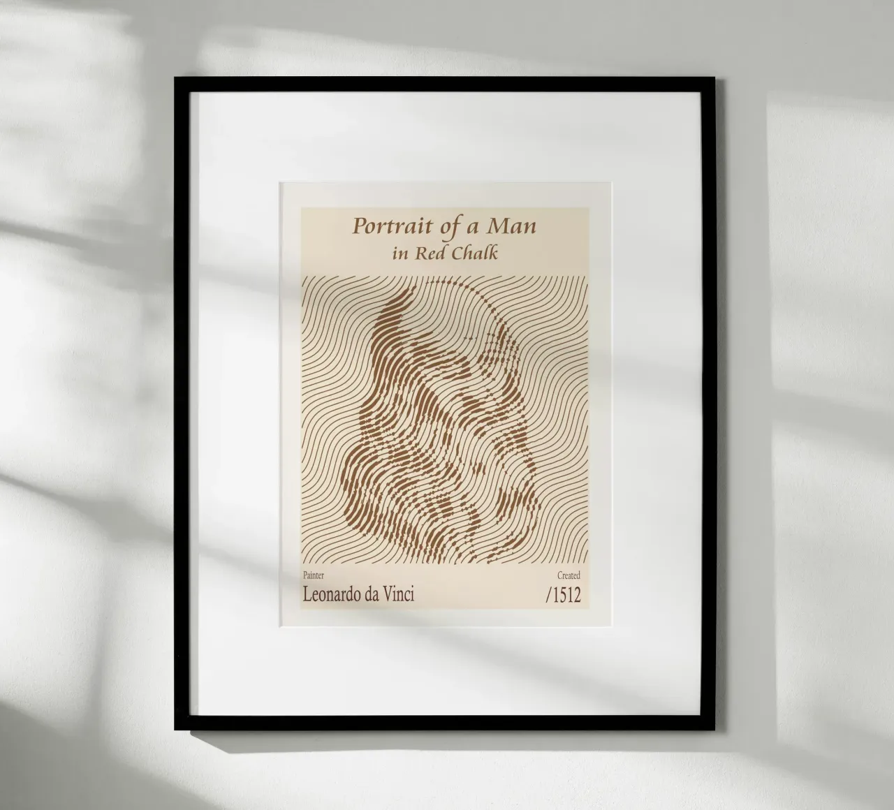 Portret van een man in rood krijt - Leonardo da Vinci poster met kunststof frame van Doa Project