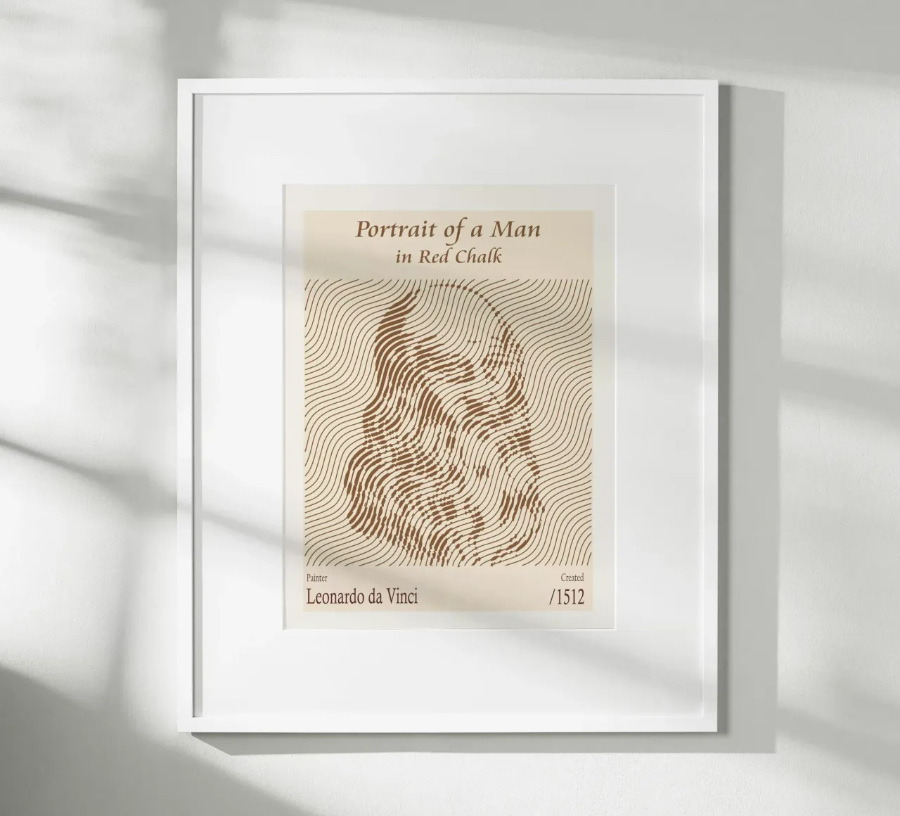 Portret van een man in rood krijt - Leonardo da Vinci poster met kunststof frame van Doa Project