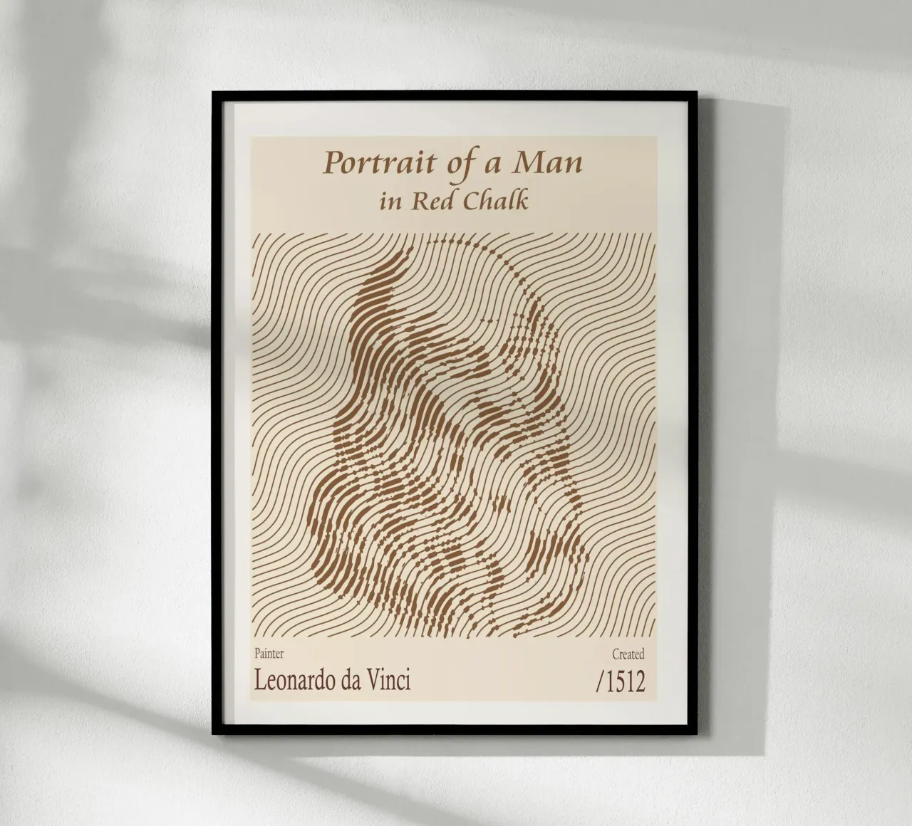 Portret van een man in rood krijt - Leonardo da Vinci poster met kunststof frame van Doa Project