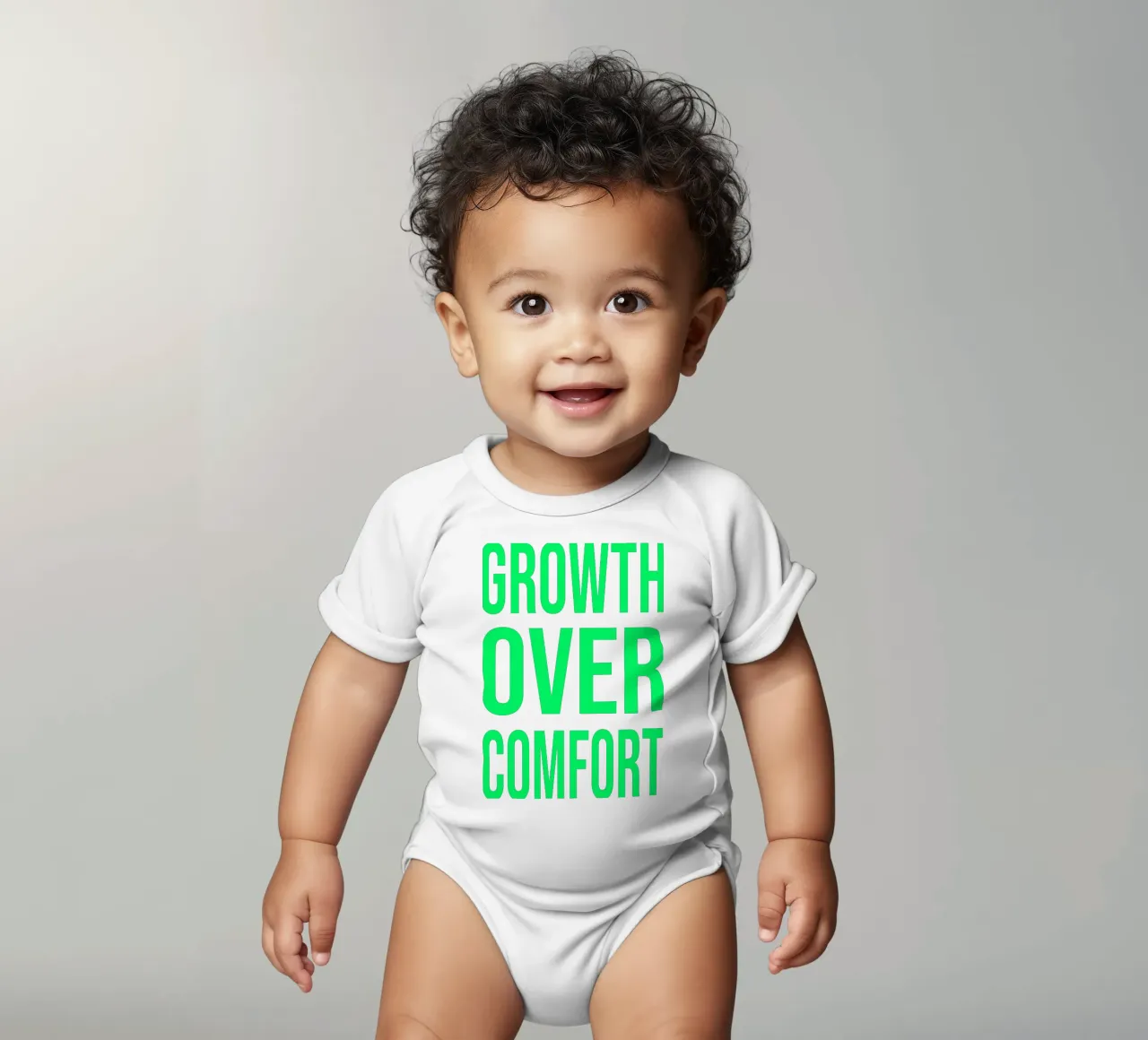 OVER Series- bold letters, brave values (5 colors) body neonato maniche corte da OVER SERIES