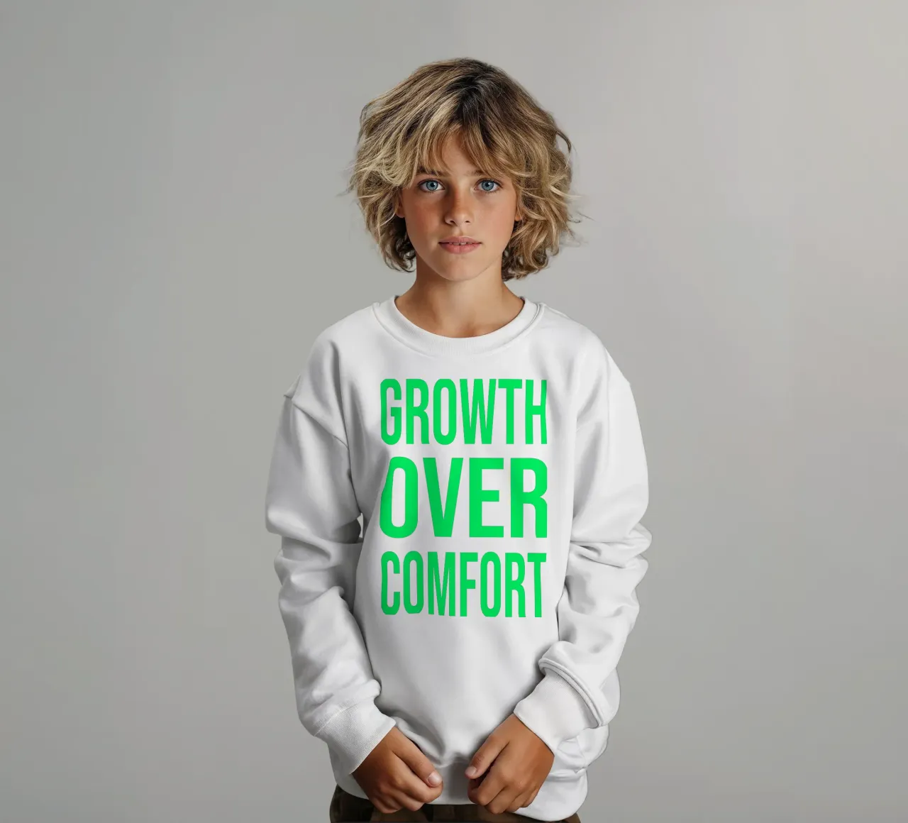 OVER Series- bold letters, brave values (5 colors) felpa bambino da OVER SERIES
