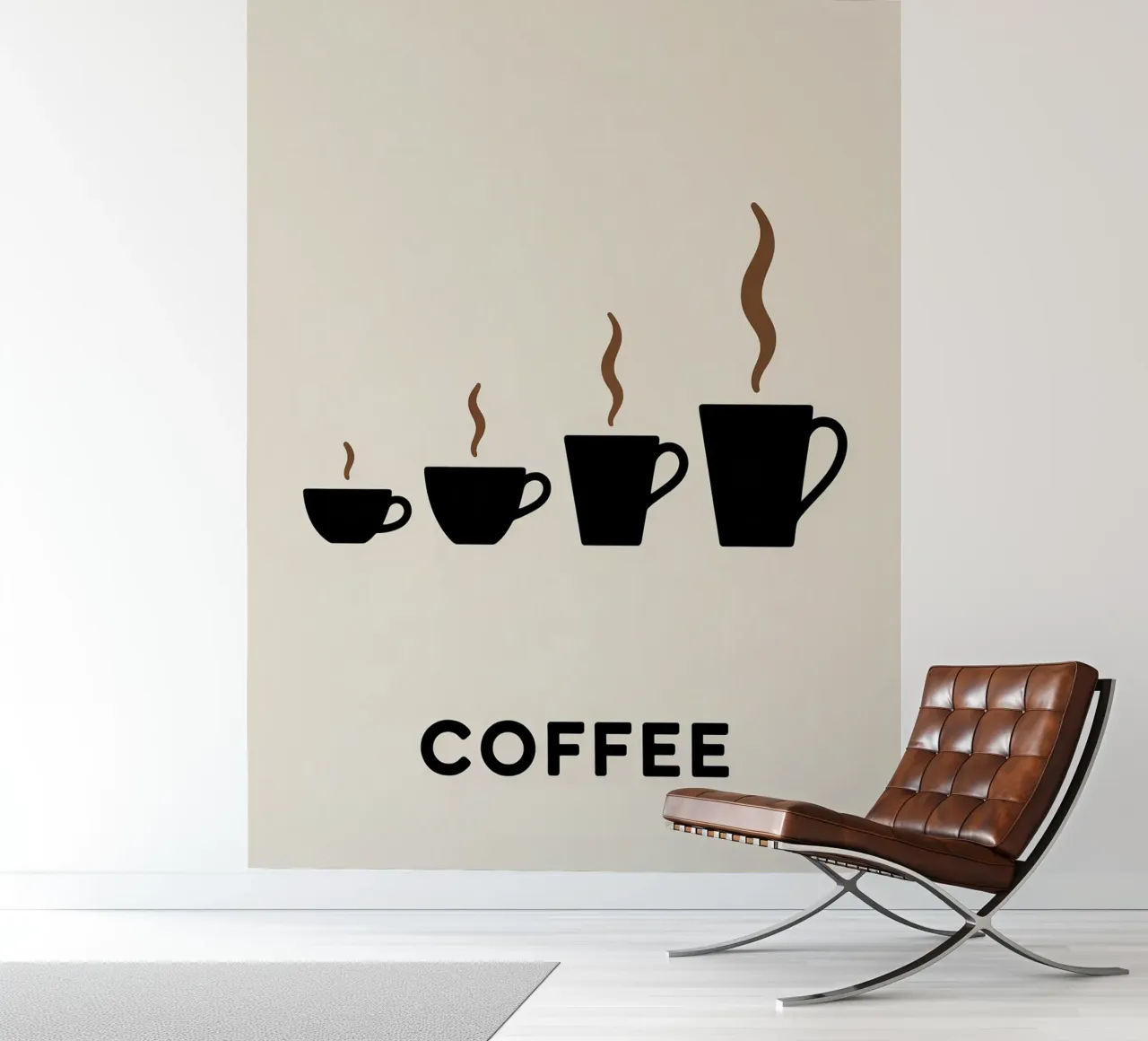 De evolutie van koffiekopjes fotobehang van LIFESTYLE OBJECTS