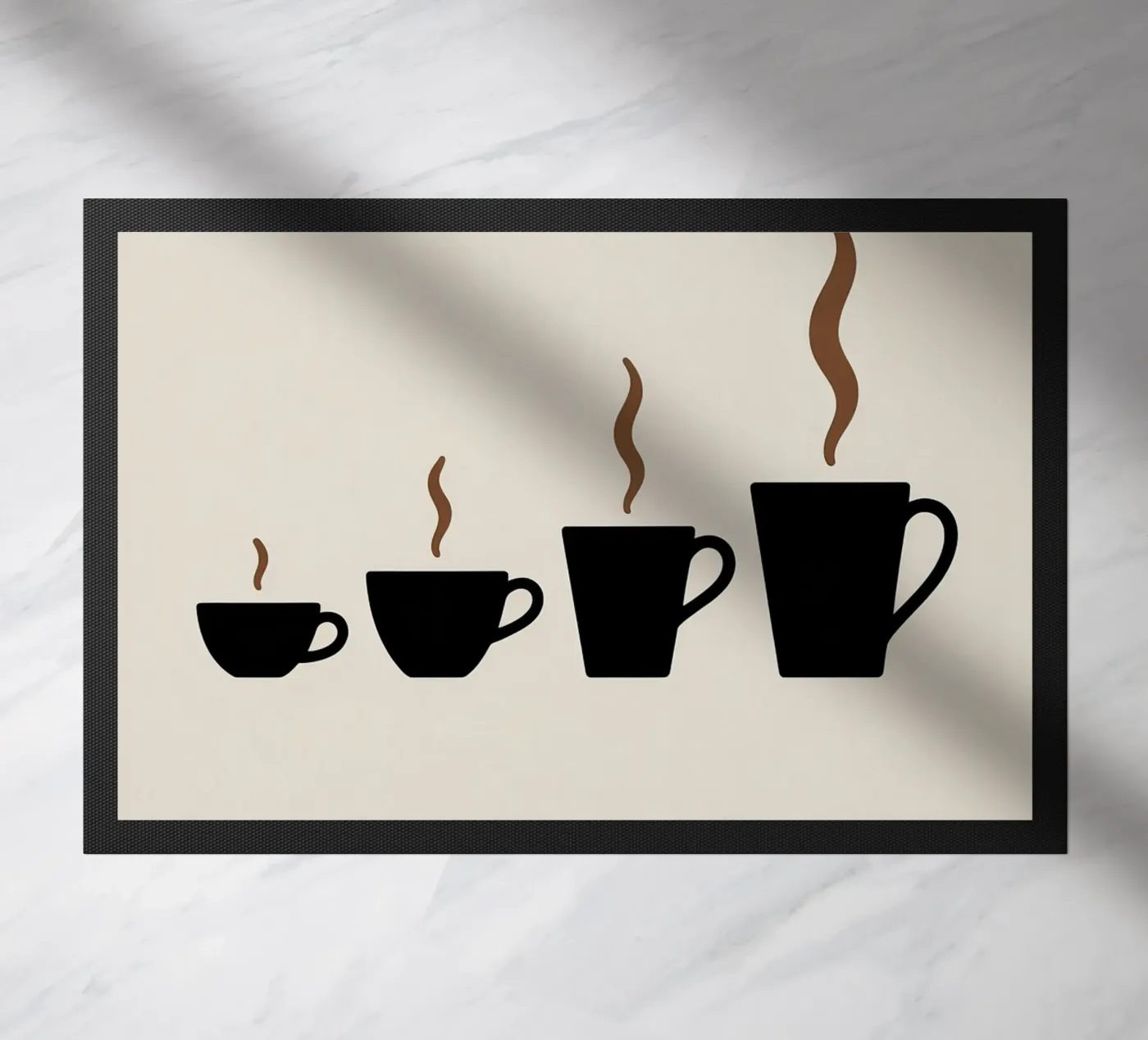 coffee cups evolution doormat by LIFESTYLE OBJECTS