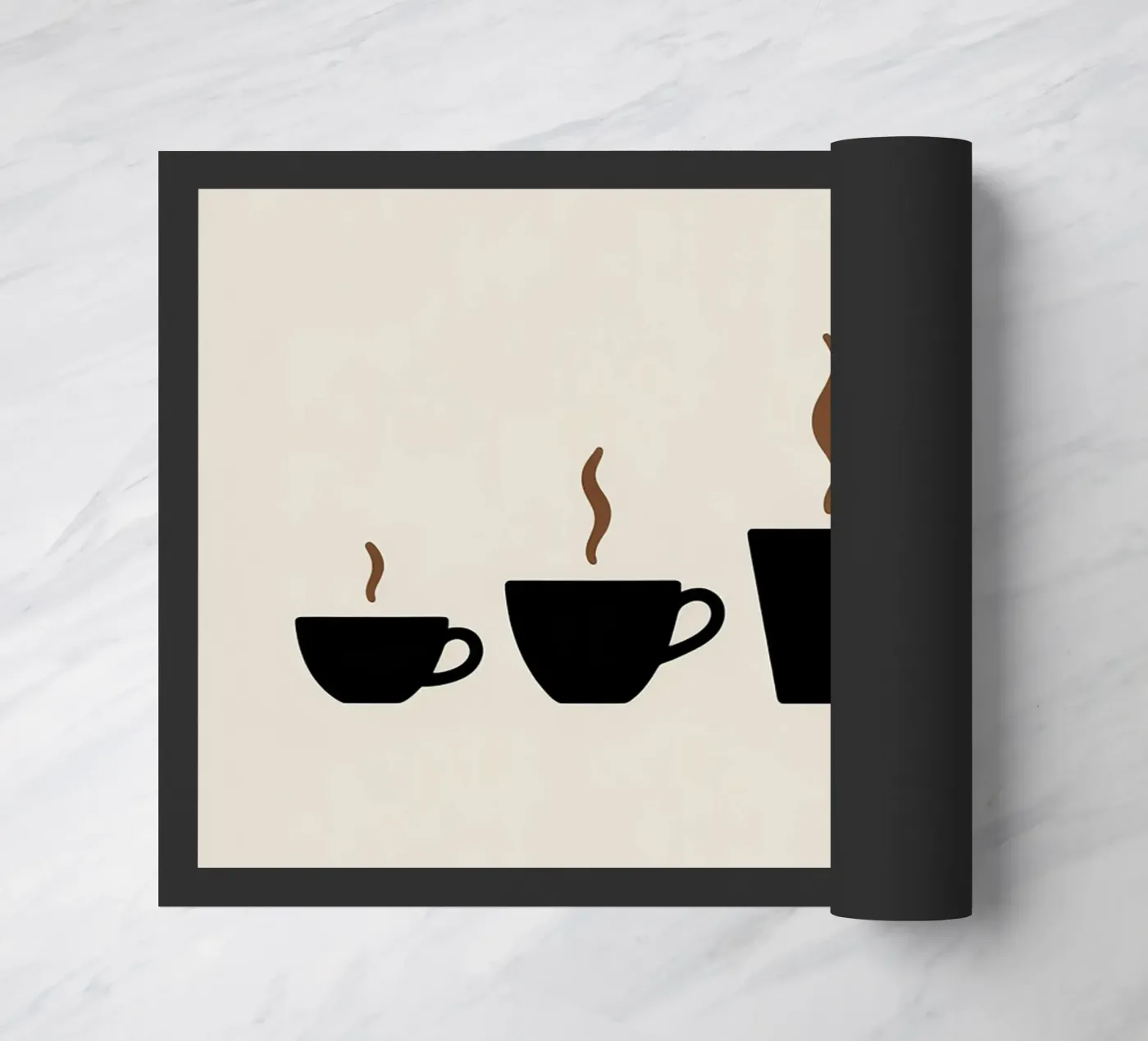 coffee cups evolution doormat by LIFESTYLE OBJECTS