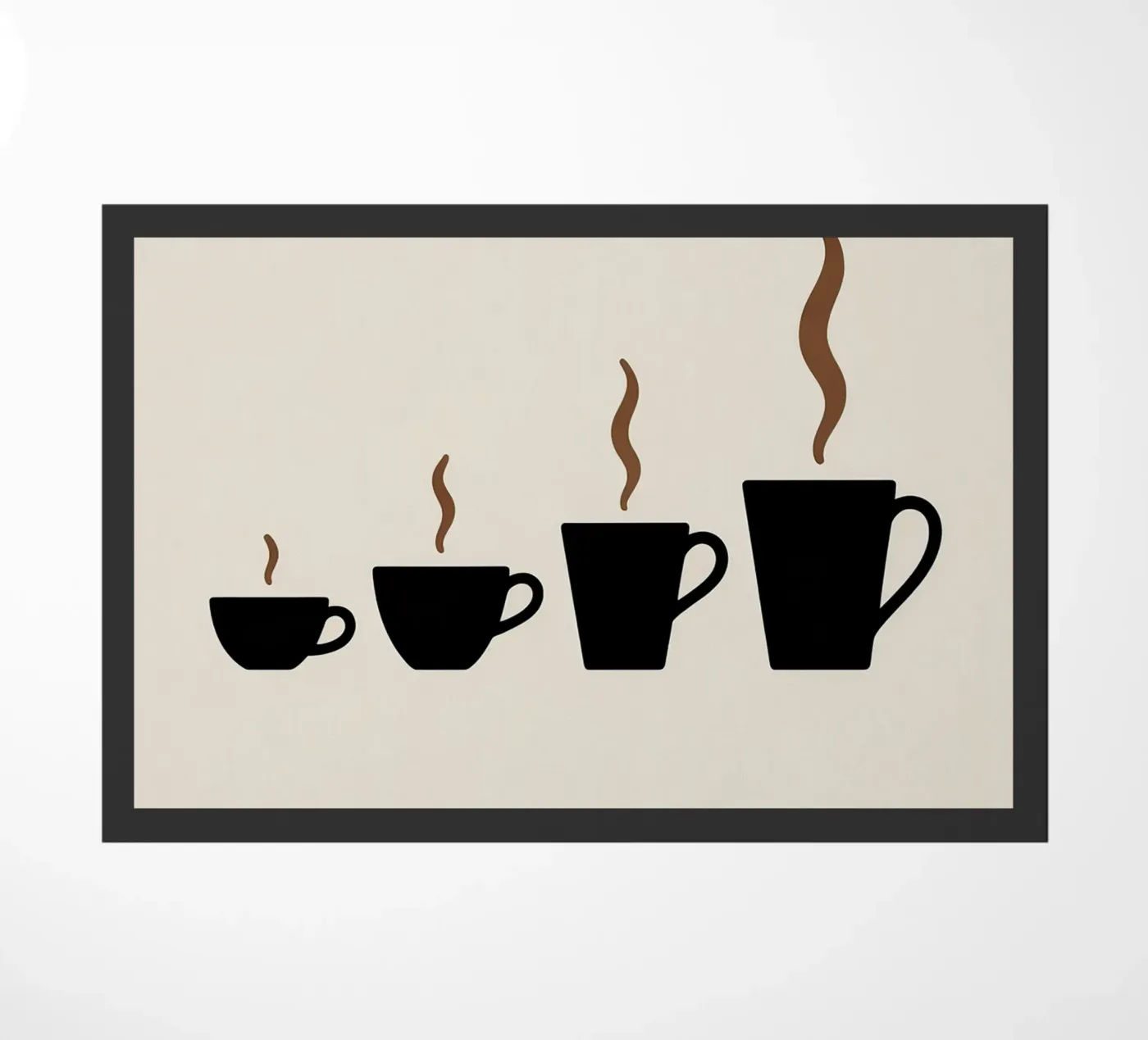 coffee cups evolution doormat by LIFESTYLE OBJECTS