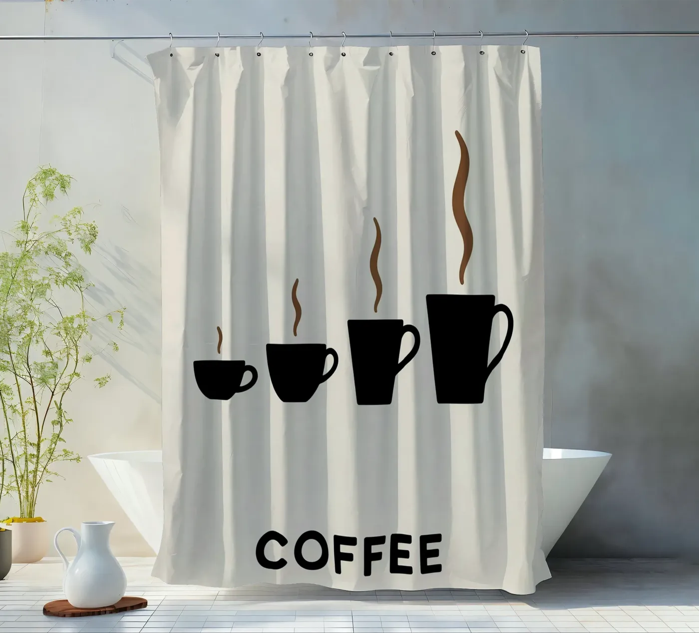 coffee cups evolution Duschvorhang von LIFESTYLE OBJECTS