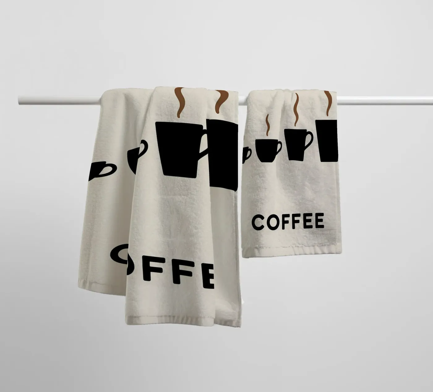 coffee cups evolution towel by LIFESTYLE OBJECTS