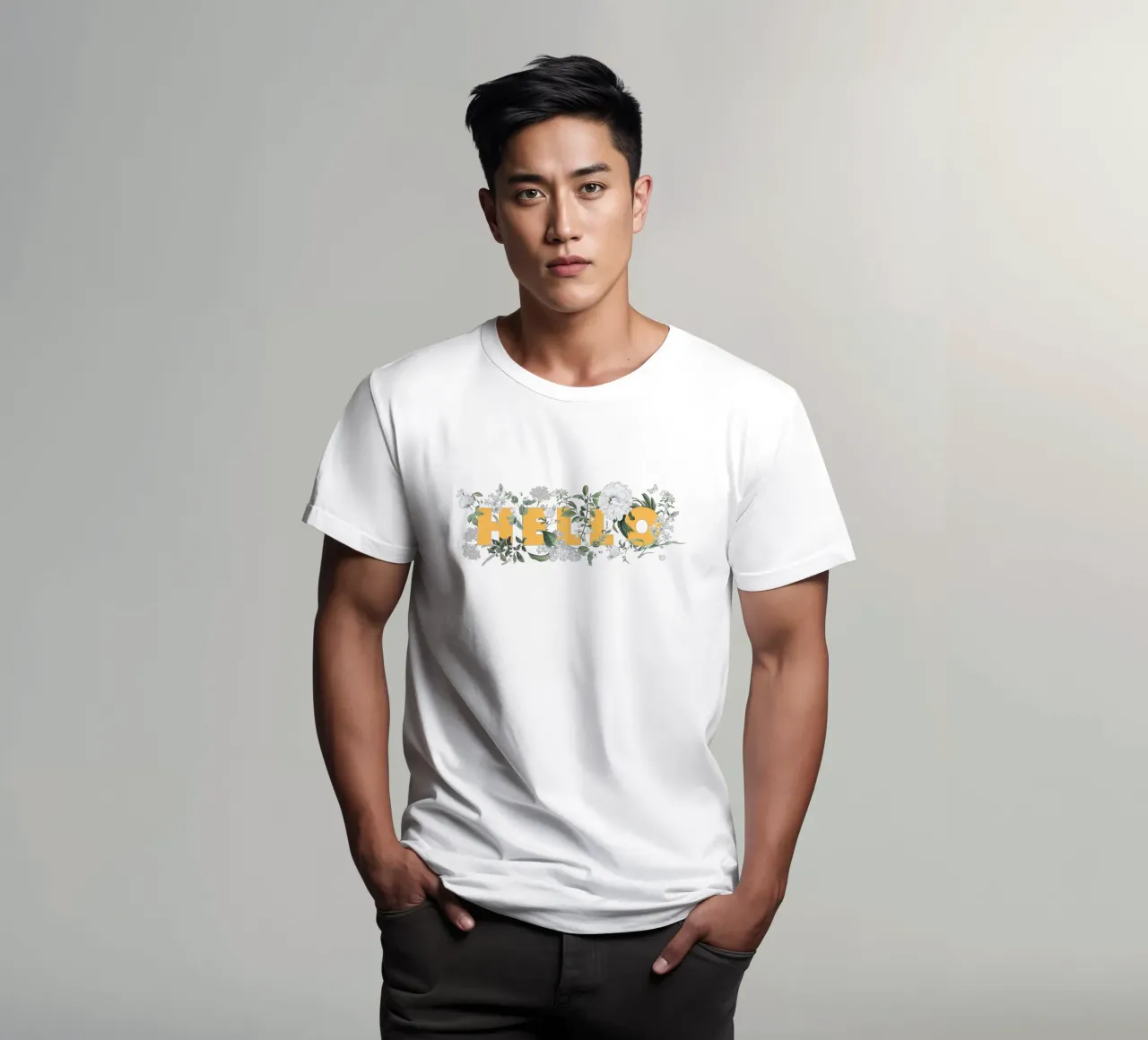 Ciao Fiori e Insetti Giallo Bianco t-shirt da Studio Frances M