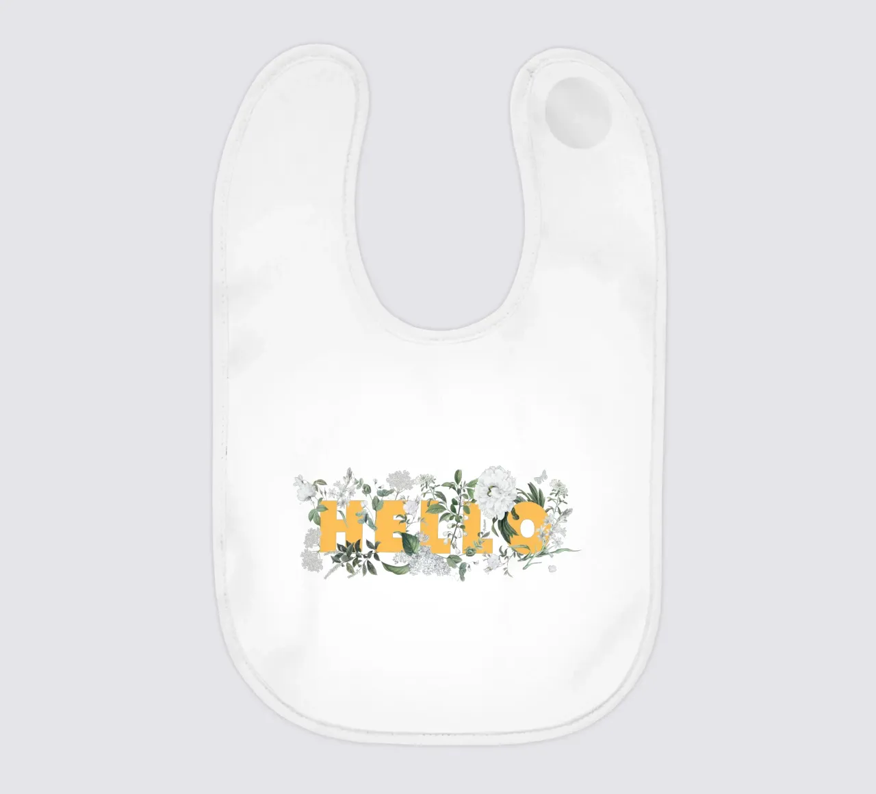 Ciao Fiori e Insetti Giallo Bianco bavaglino da Studio Frances M
