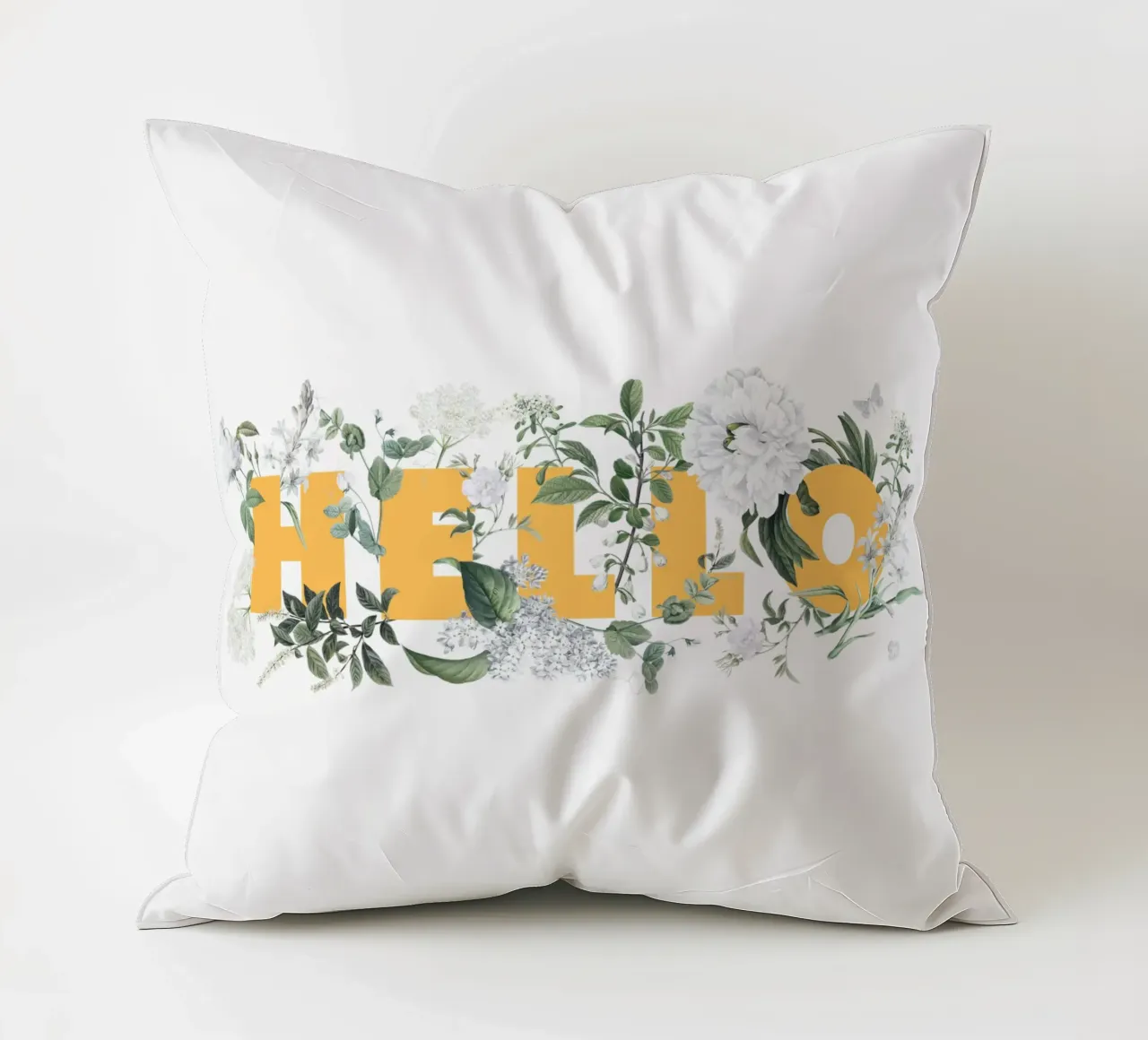 Ciao Fiori e Insetti Giallo Bianco cuscino da Studio Frances M