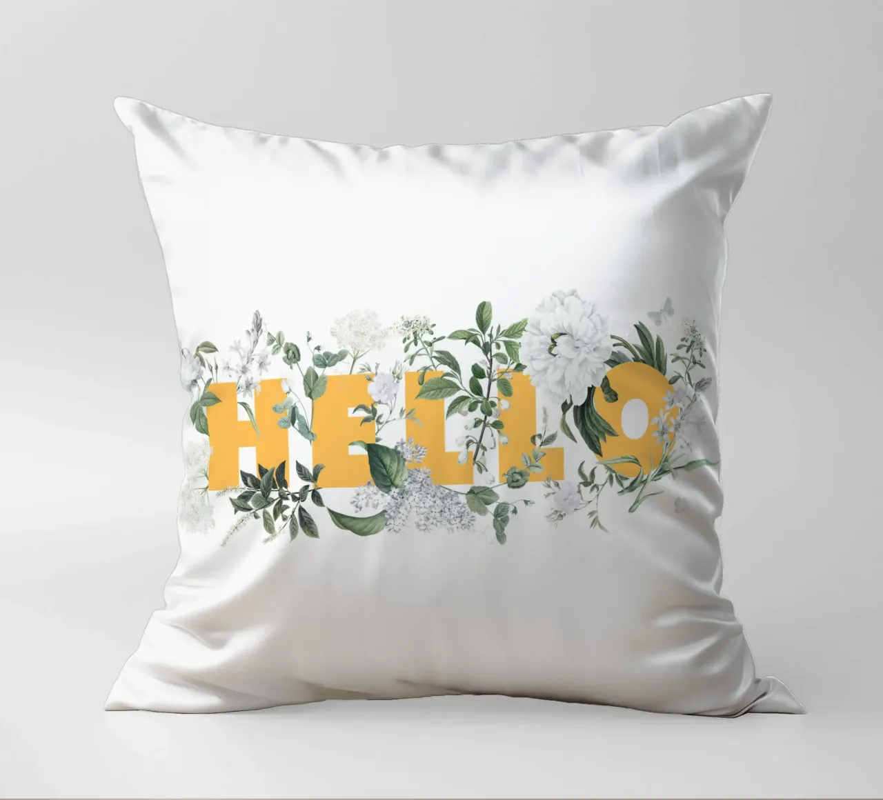 Ciao Fiori e Insetti Giallo Bianco cuscino da Studio Frances M