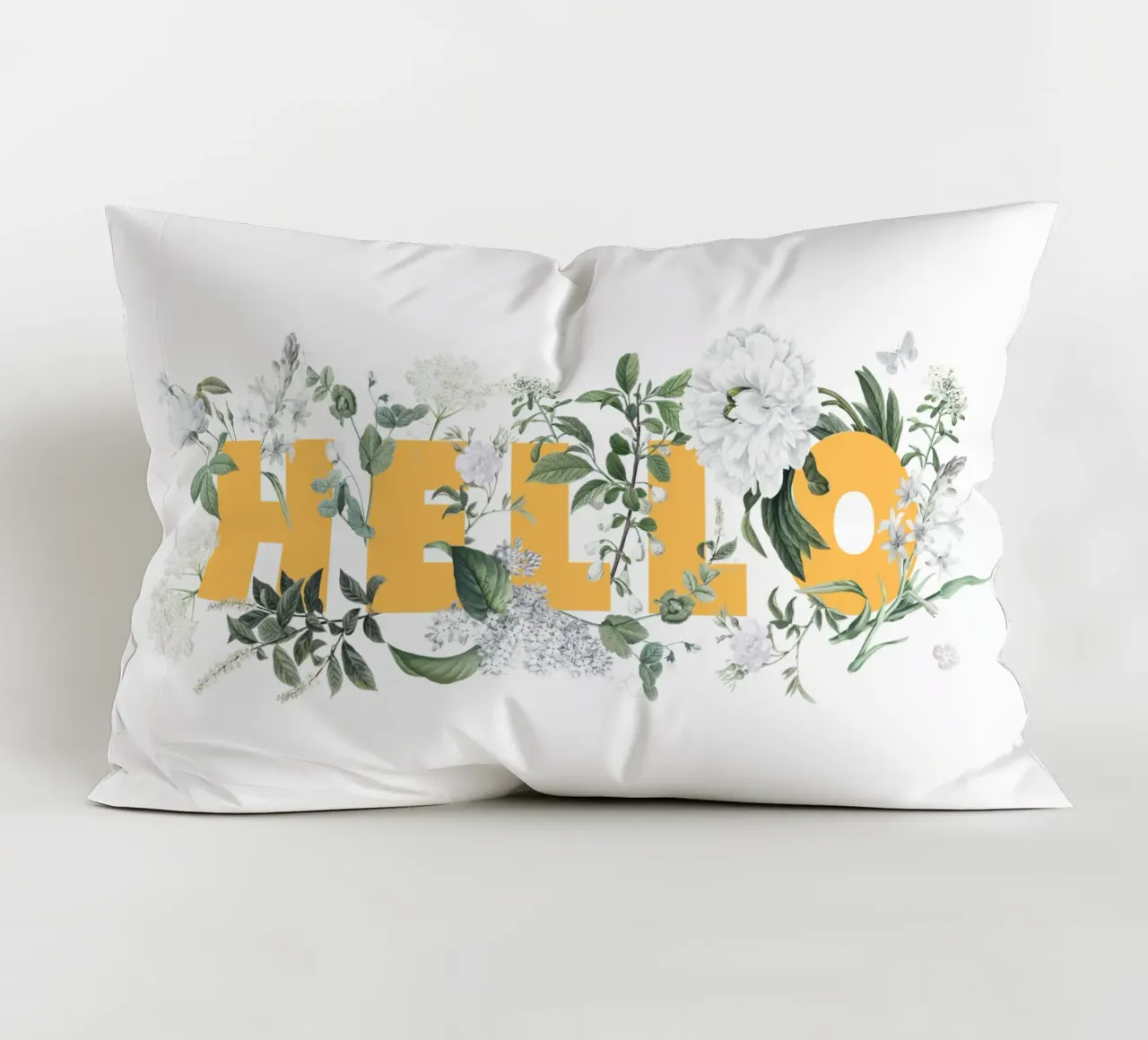 Ciao Fiori e Insetti Giallo Bianco cuscino da Studio Frances M