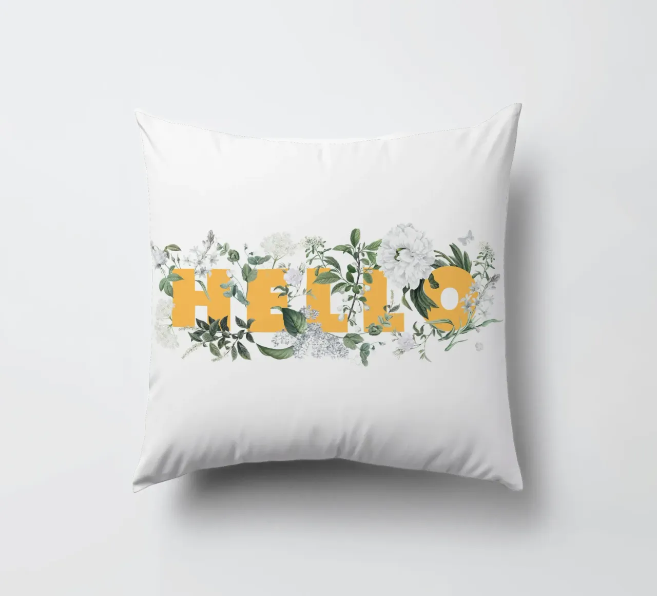 Ciao Fiori e Insetti Giallo Bianco cuscino da Studio Frances M