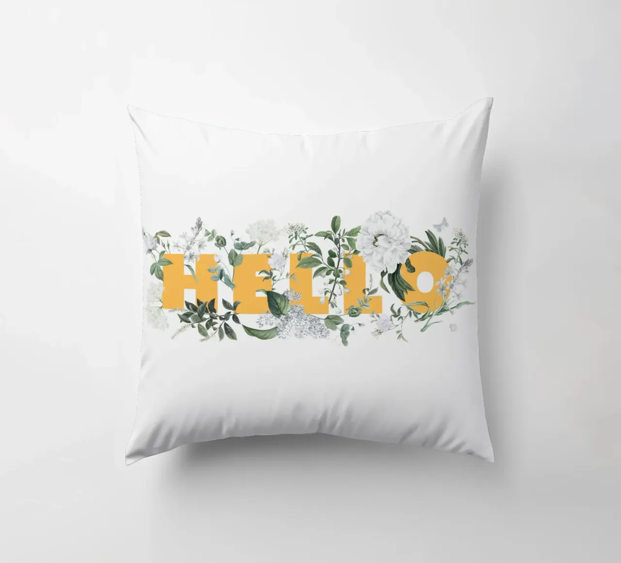 Ciao Fiori e Insetti Giallo Bianco cuscino da Studio Frances M