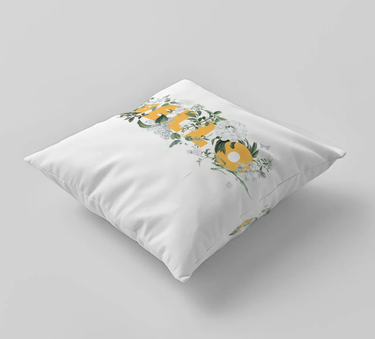 Ciao Fiori e Insetti Giallo Bianco cuscino da Studio Frances M