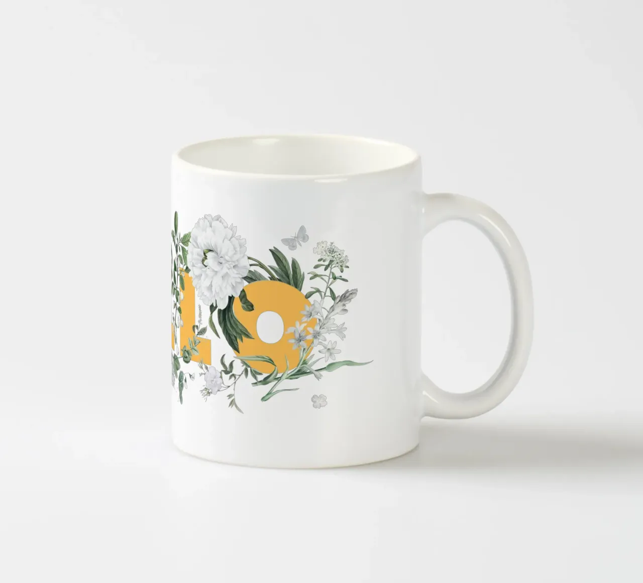 Ciao Fiori e Insetti Giallo Bianco tazza in ceramica da Studio Frances M