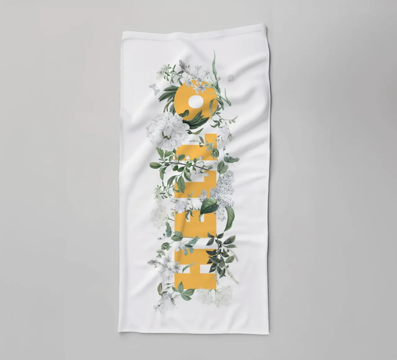 Hello Fleurs & Insectes Jaune Blanc serviette de bain de Studio Frances M