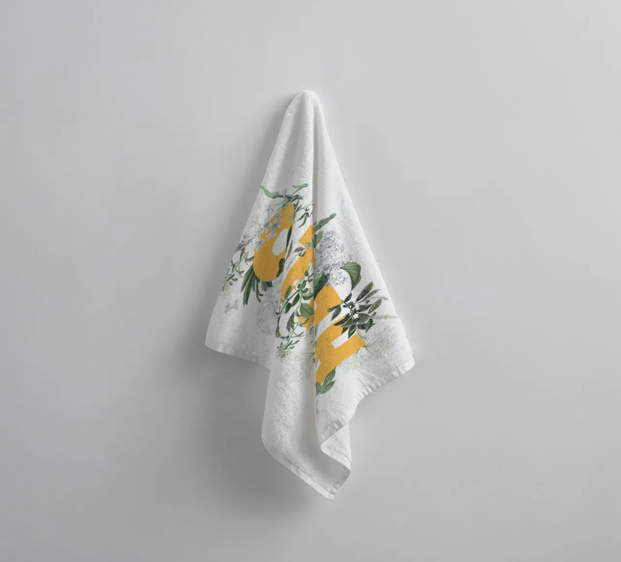 Hello Fleurs & Insectes Jaune Blanc serviette de bain de Studio Frances M