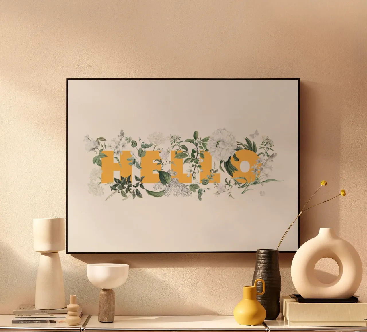 Ciao Fiori e Insetti Giallo Bianco plexiglass da Studio Frances M