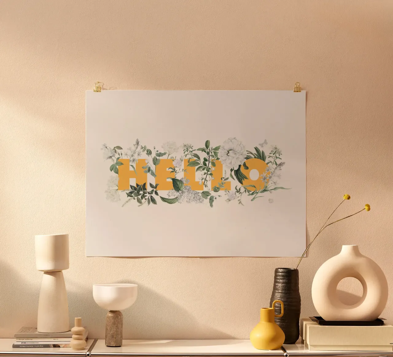 Ciao Fiori e Insetti Giallo Bianco carta hahnemühle da Studio Frances M