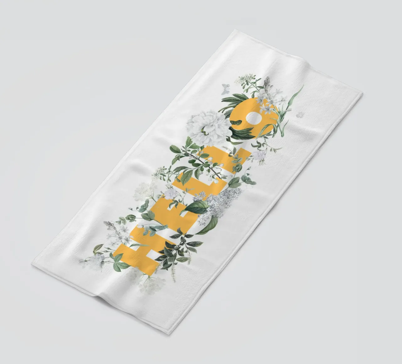 Ciao Fiori e Insetti Giallo Bianco telo mare da Studio Frances M