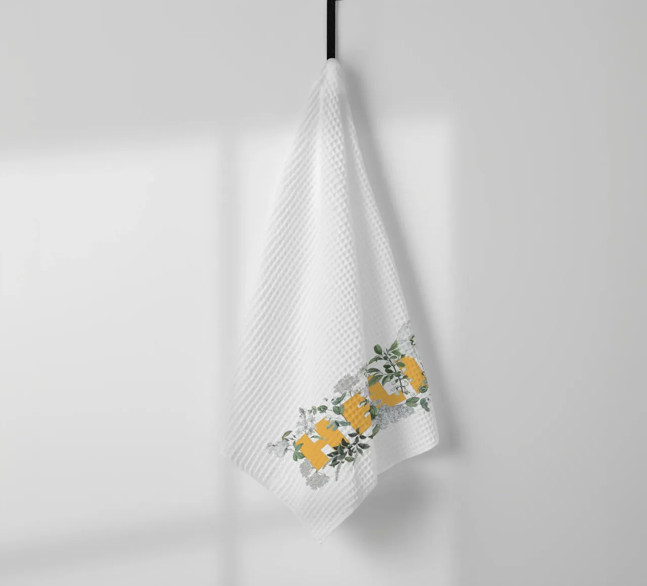 Hello Fleurs & Insectes Jaune Blanc torchon de Studio Frances M