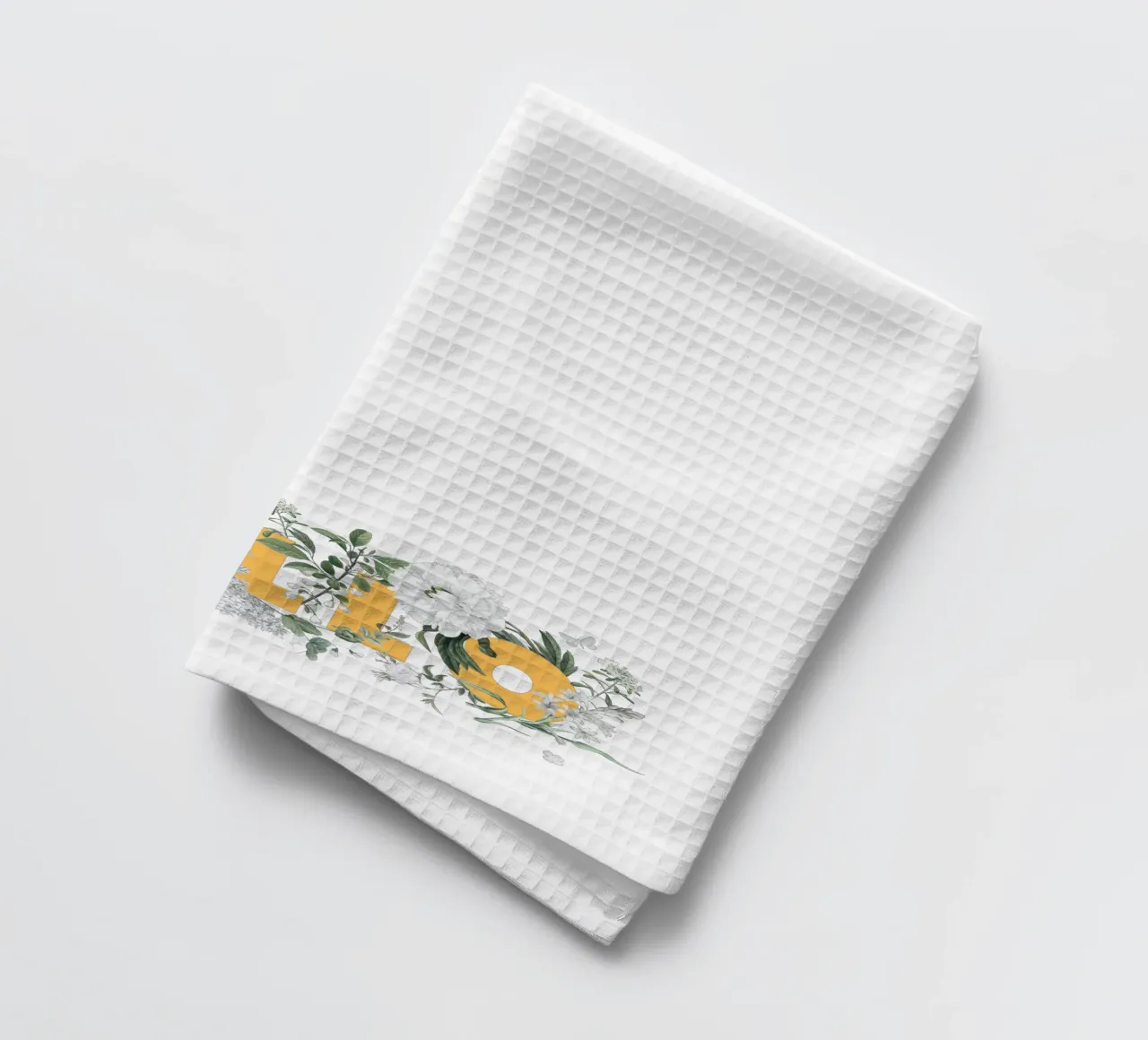 Hello Fleurs & Insectes Jaune Blanc torchon de Studio Frances M