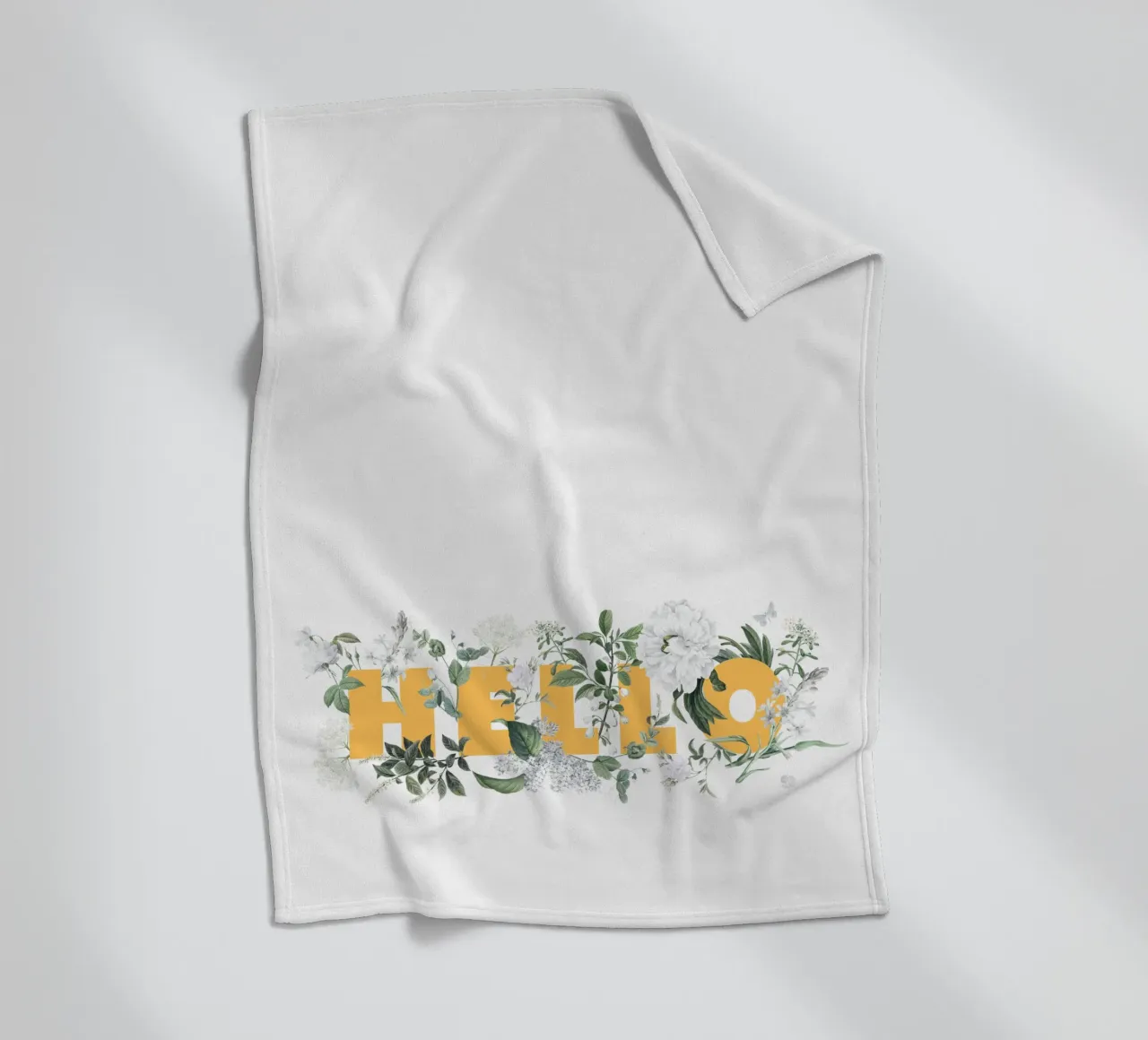 Ciao Fiori e Insetti Giallo Bianco coperta in pile da Studio Frances M