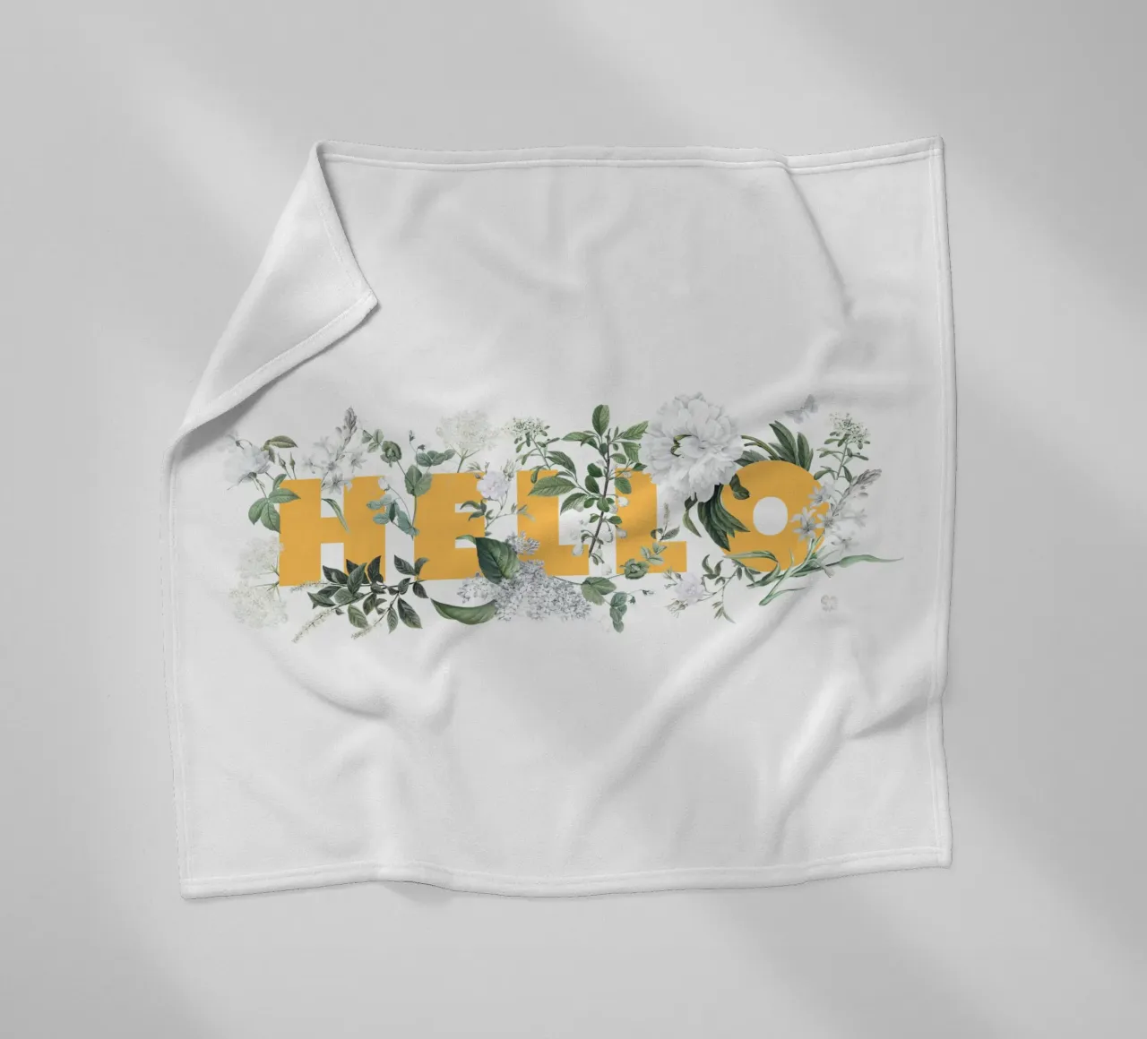 Ciao Fiori e Insetti Giallo Bianco coperta in pile da Studio Frances M