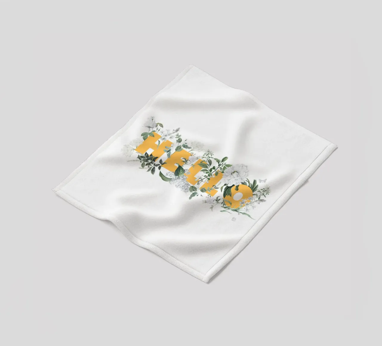Ciao Fiori e Insetti Giallo Bianco coperta in pile da Studio Frances M