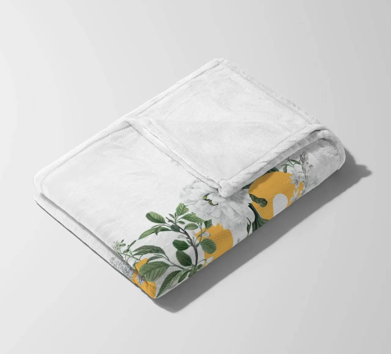 Ciao Fiori e Insetti Giallo Bianco coperta in pile da Studio Frances M