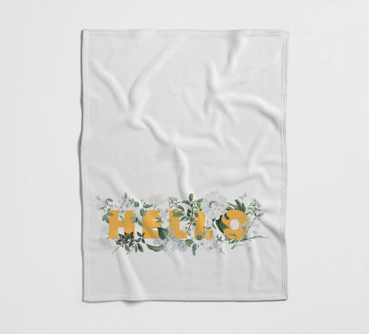 Ciao Fiori e Insetti Giallo Bianco coperta in pile da Studio Frances M
