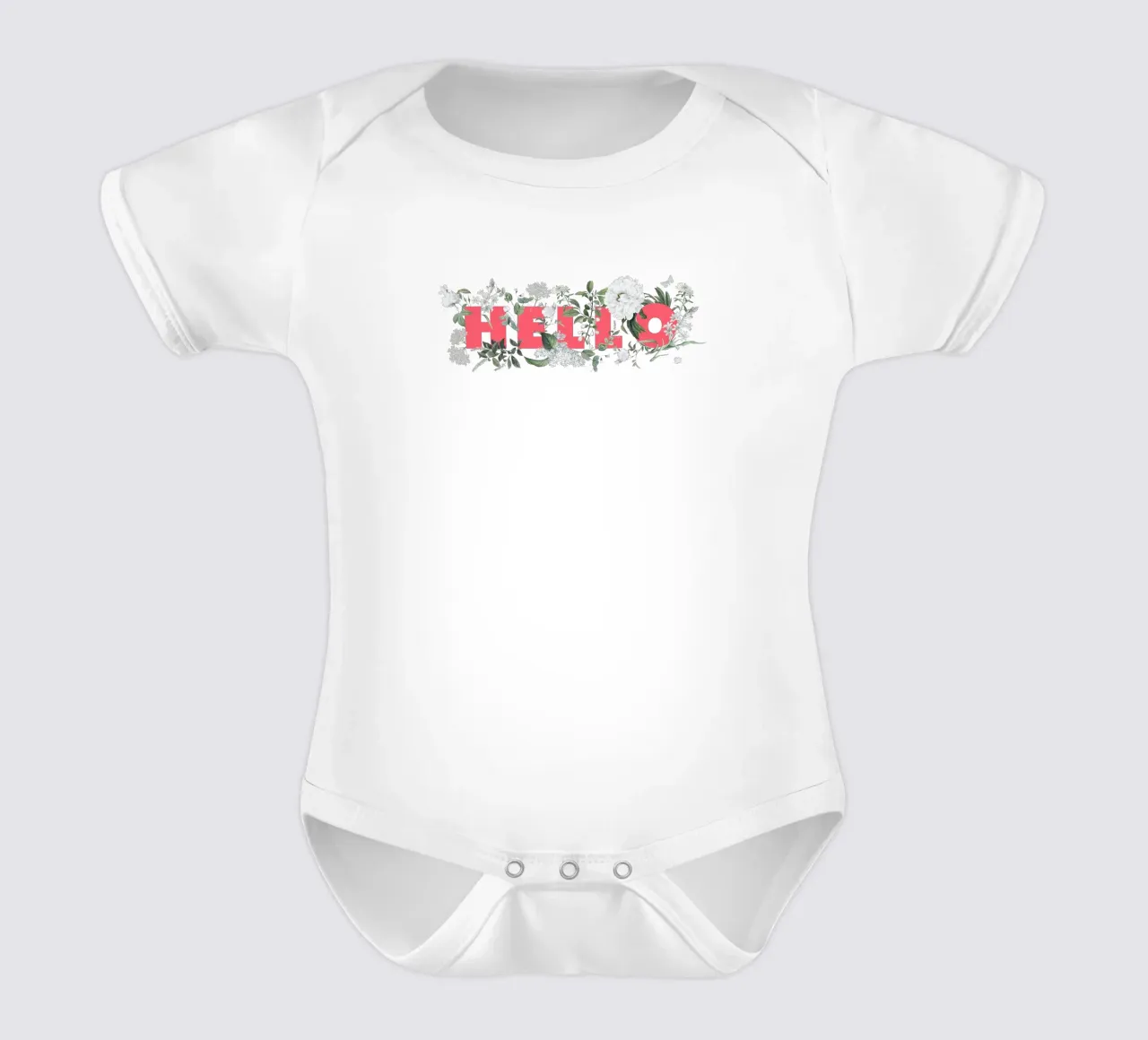 Ciao Fiori e Insetti Rosso Bianco body neonato maniche corte da Studio Frances M