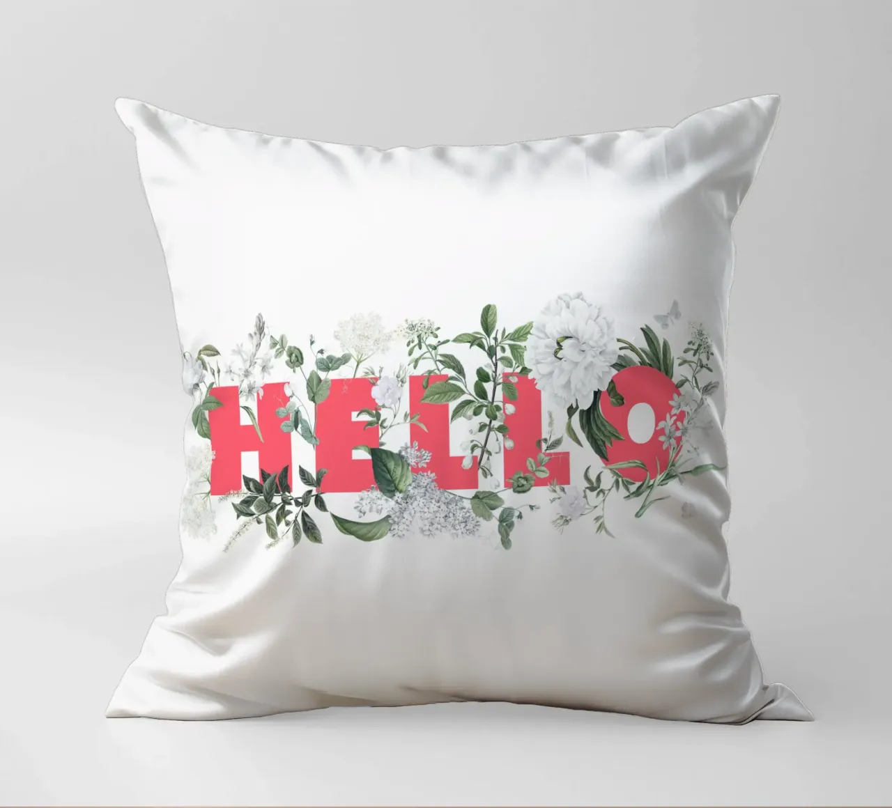 Ciao Fiori e Insetti Rosso Bianco cuscino da Studio Frances M