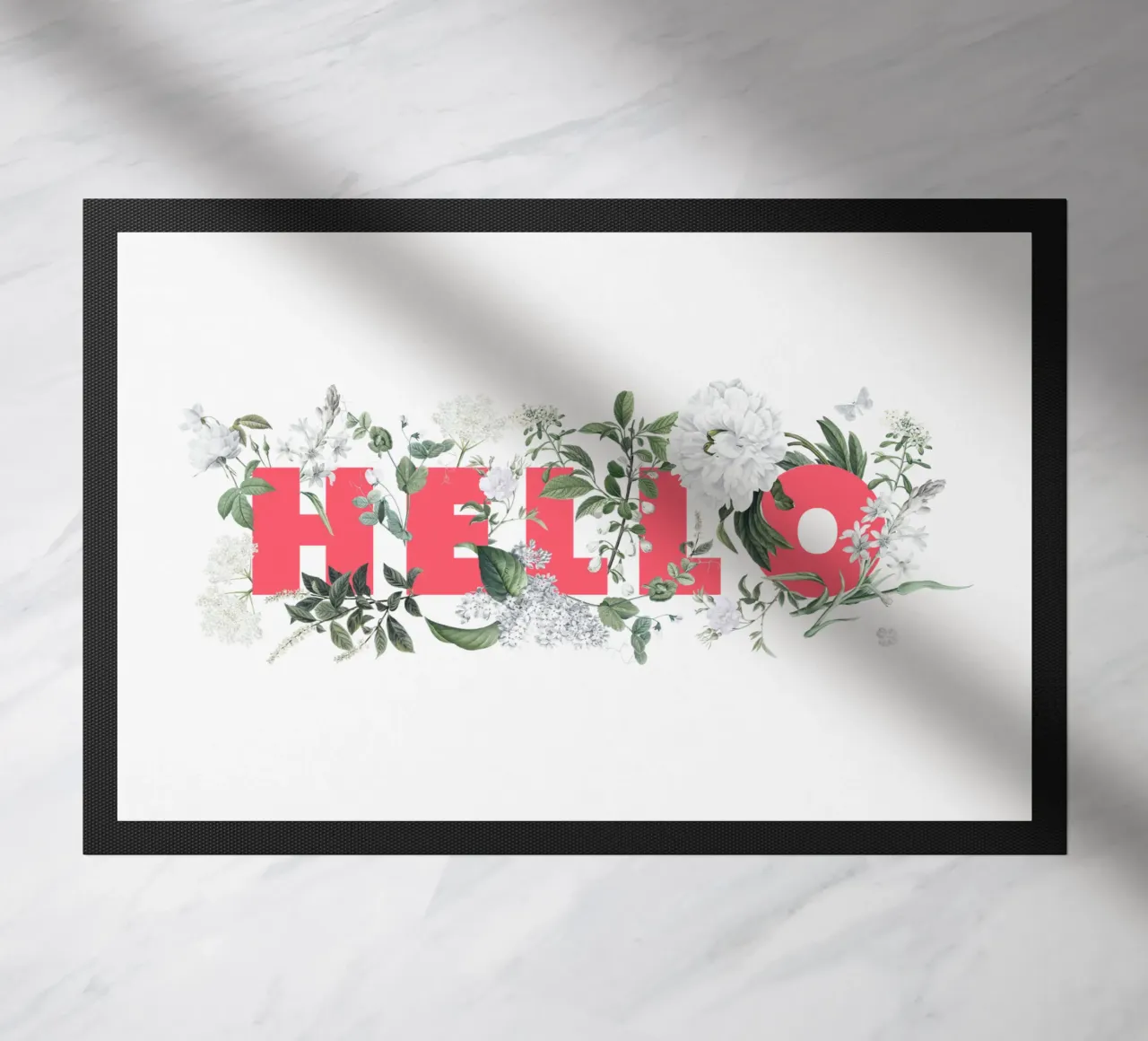 Ciao Fiori e Insetti Rosso Bianco zerbino da Studio Frances M