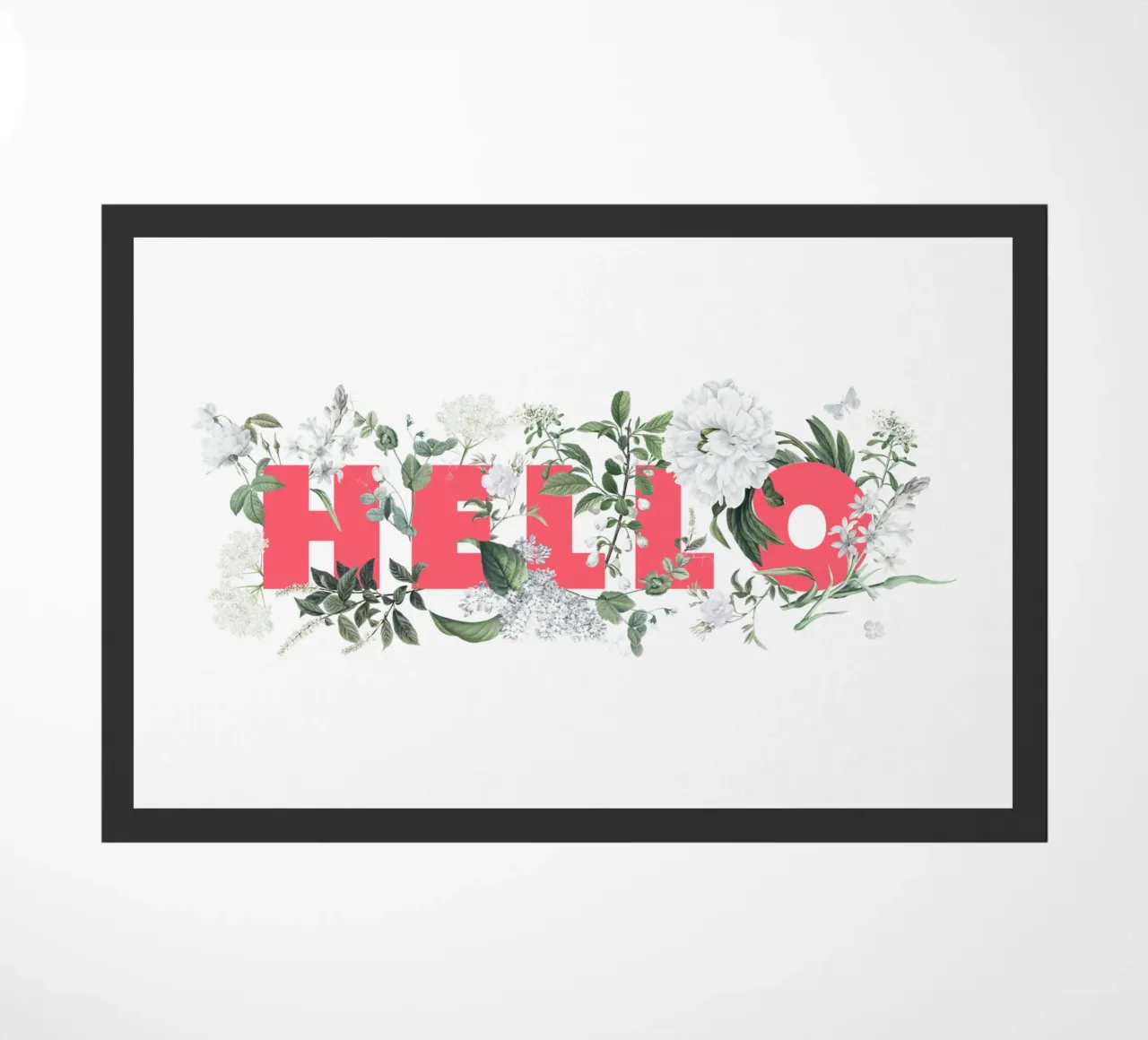 Ciao Fiori e Insetti Rosso Bianco zerbino da Studio Frances M